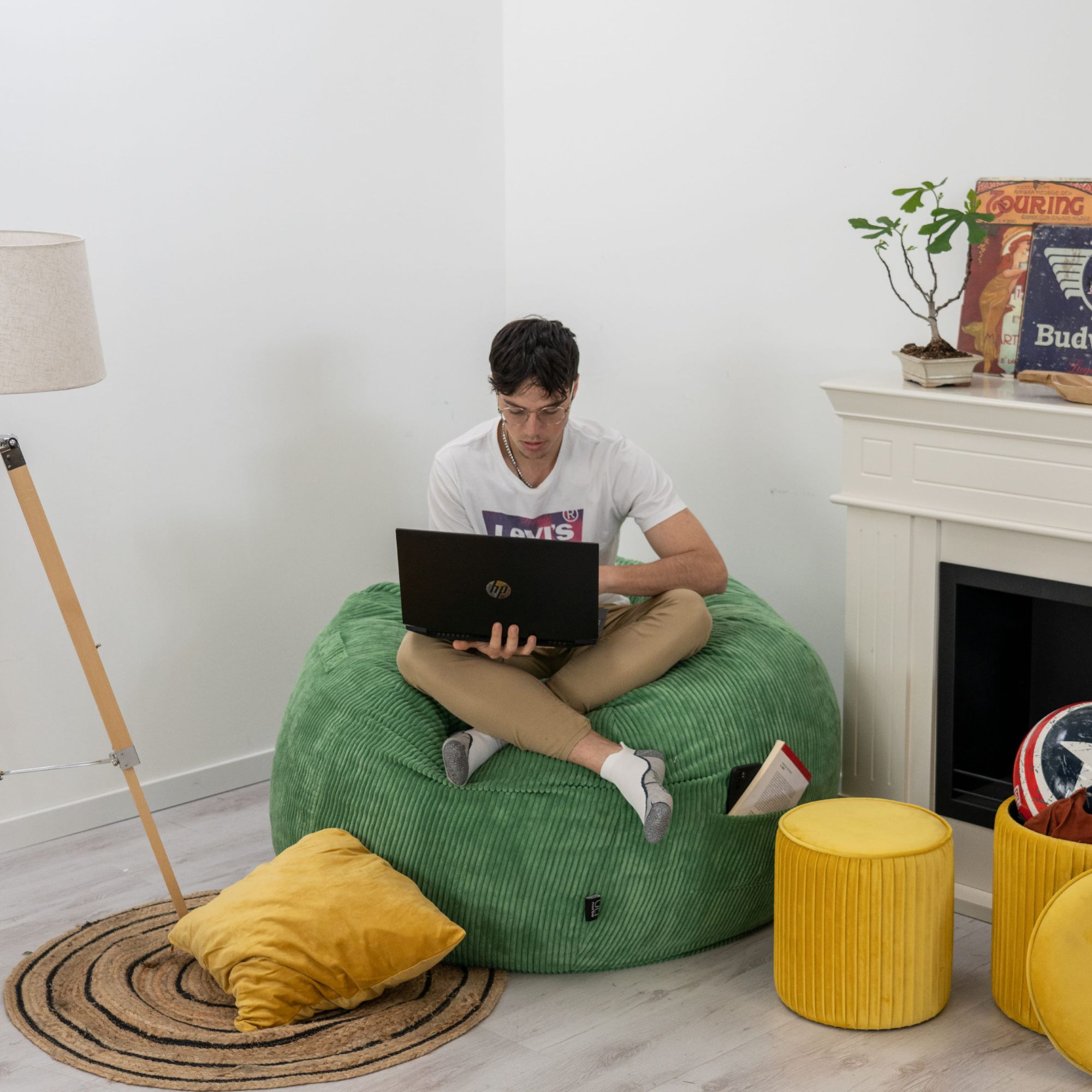 Pouf Poltrona sacco <span>Larson Verde</span> - immagine 3