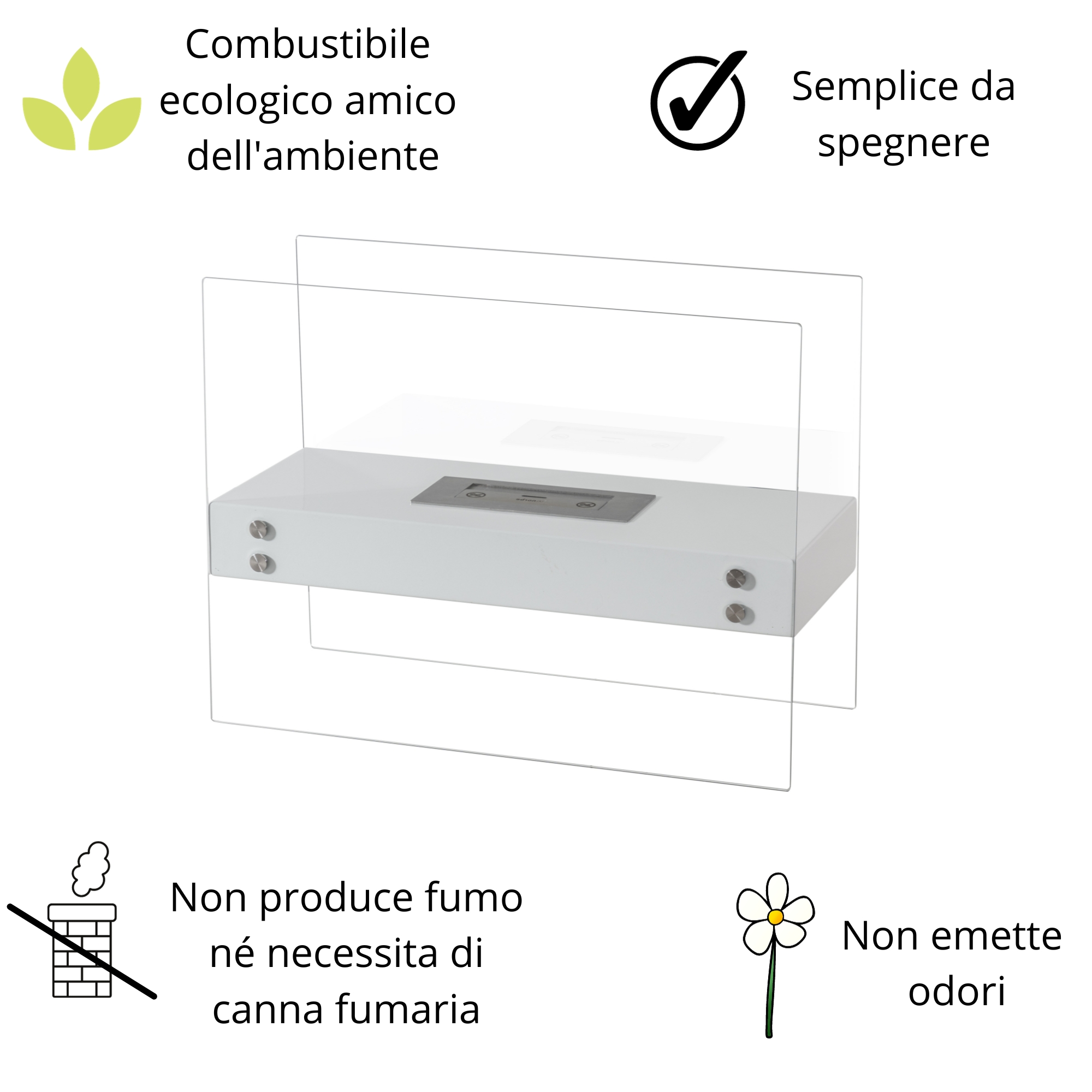 Camino bioetanolo da Terra bifacciale <span>LOKS Bianco</span> - immagine 4