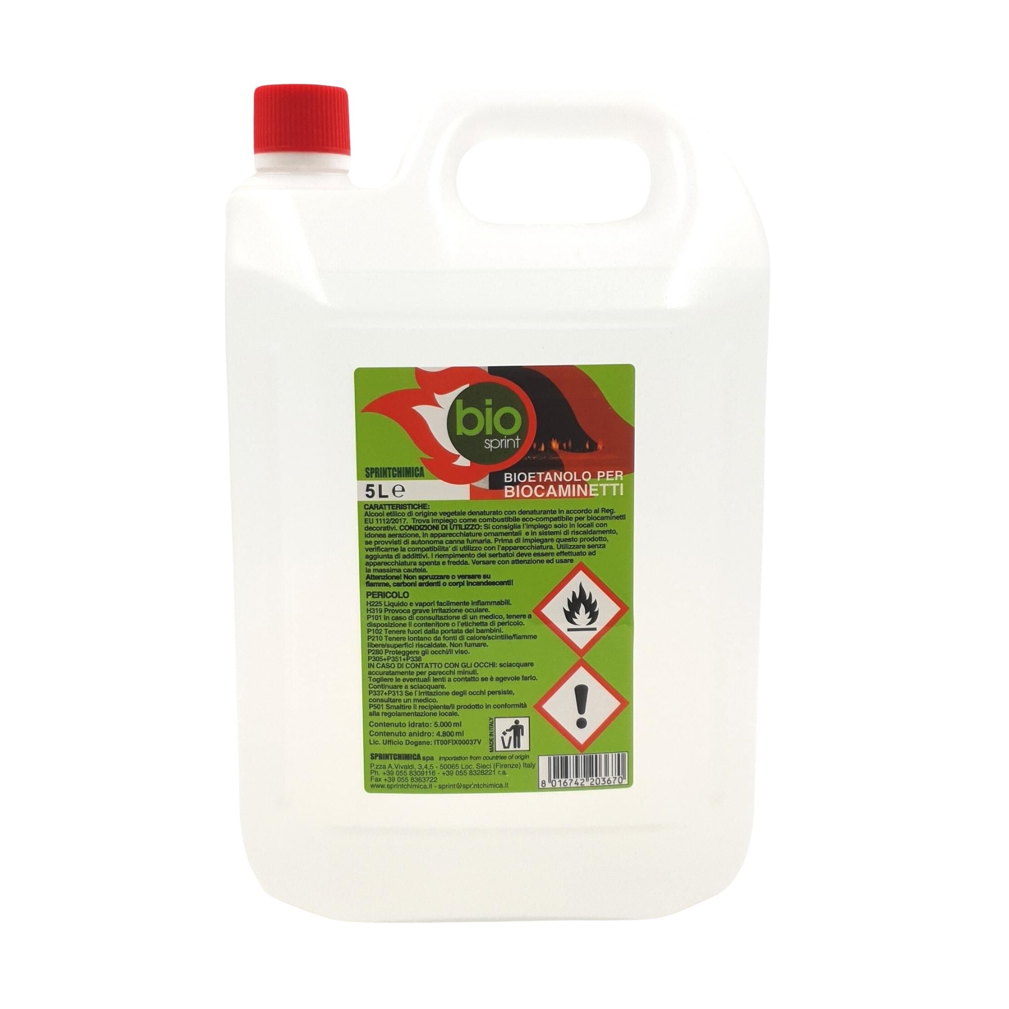 <span>Bioetanolo Bio Sprint Ecologico Inodore 99.9%</span> 5 LITRI