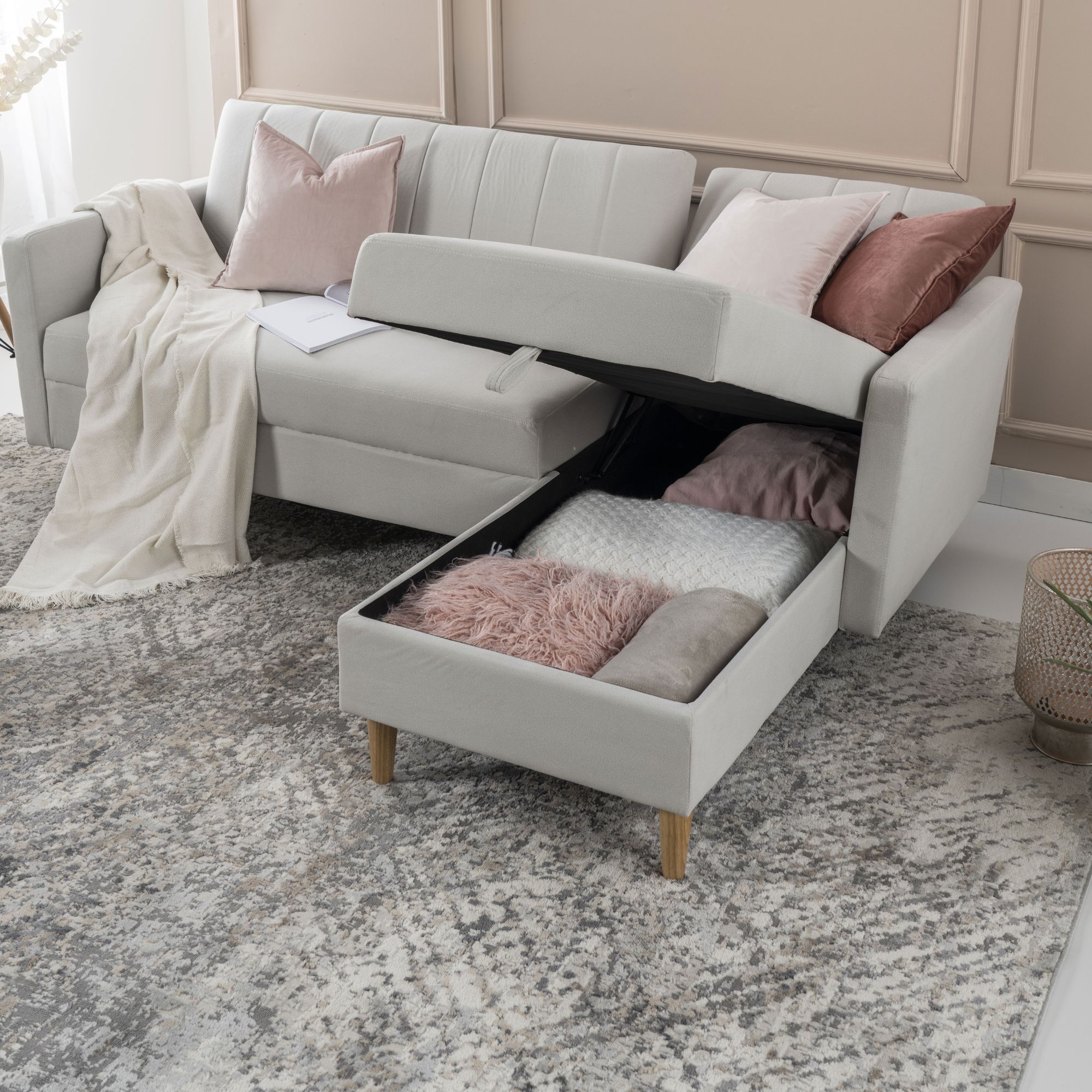 Divano letto contenitore <span>Grigio chiaro HARALD</span> - immagine 7