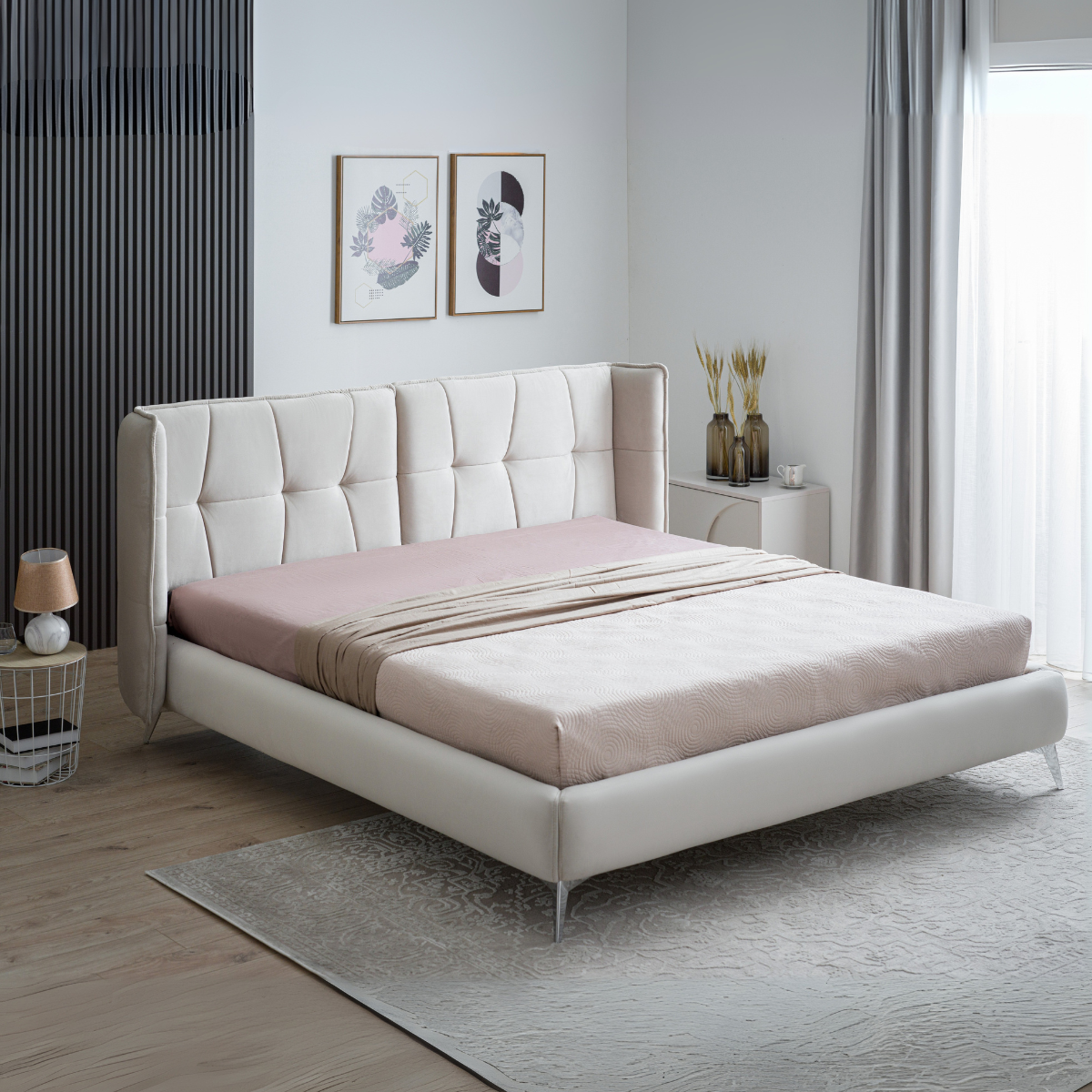 Letto matrimoniale in velluto 160x190 FRANKLIN - immagine 2