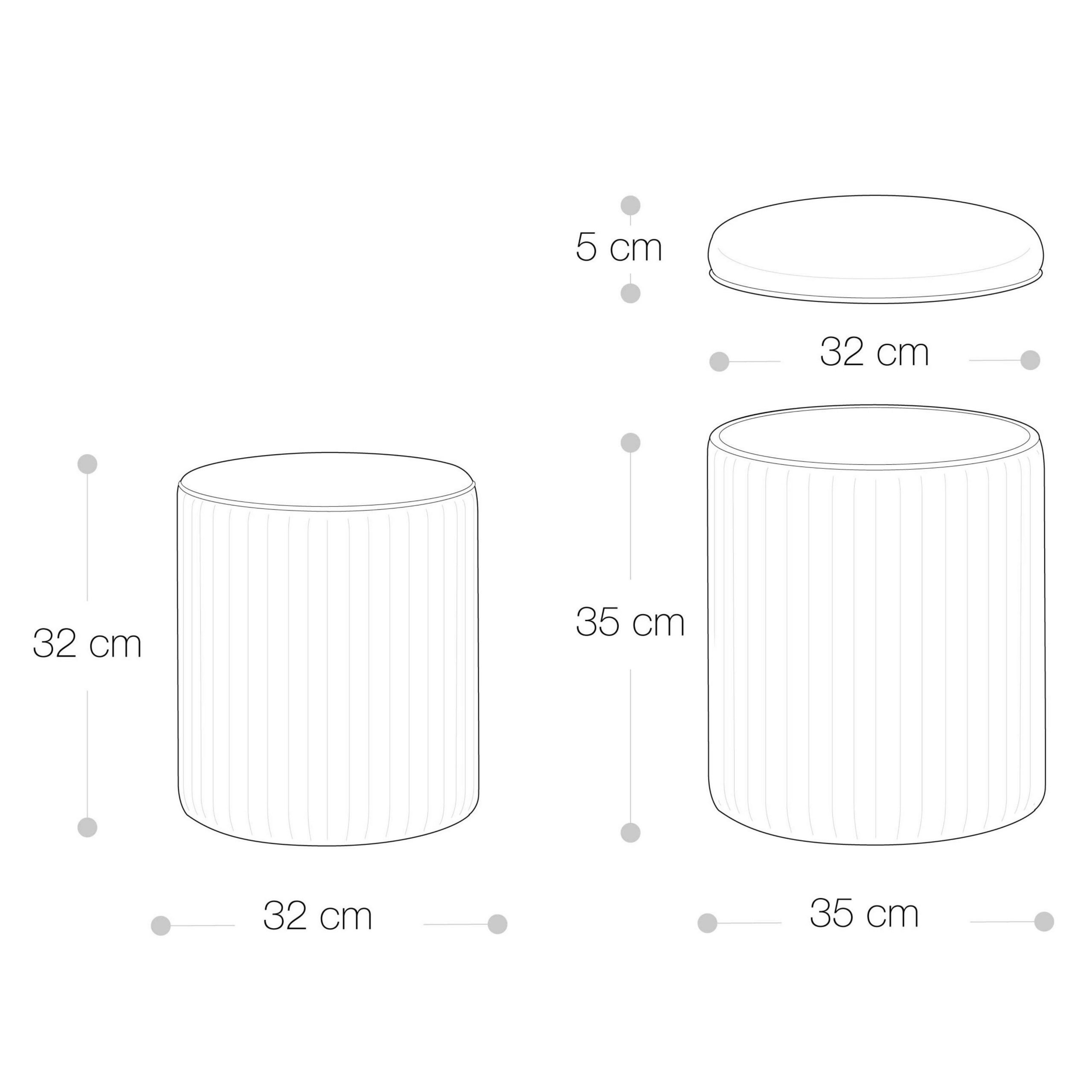 Set di 2 pouf impermeabili Tik Tak Corallo - immagine 8