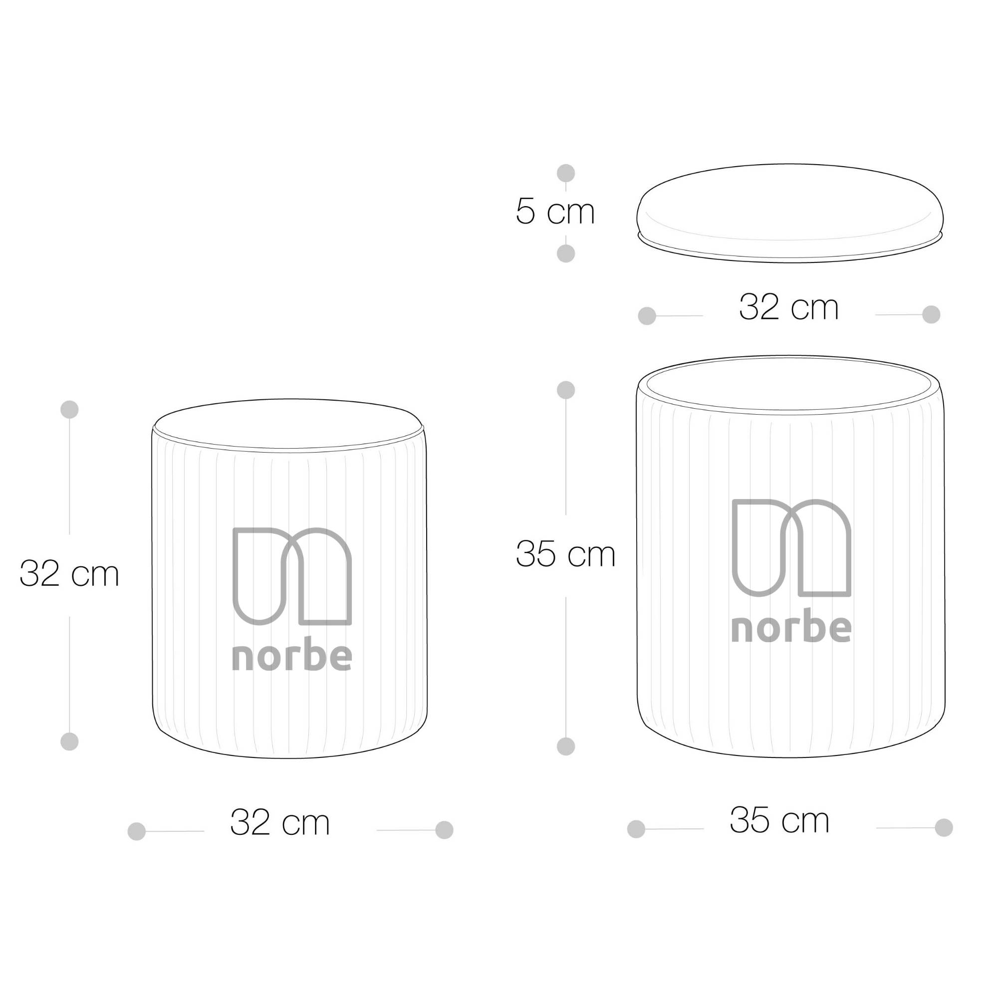 Set di 2 pouf Contenitori velluto Tik Tak Azzurro - immagine 6