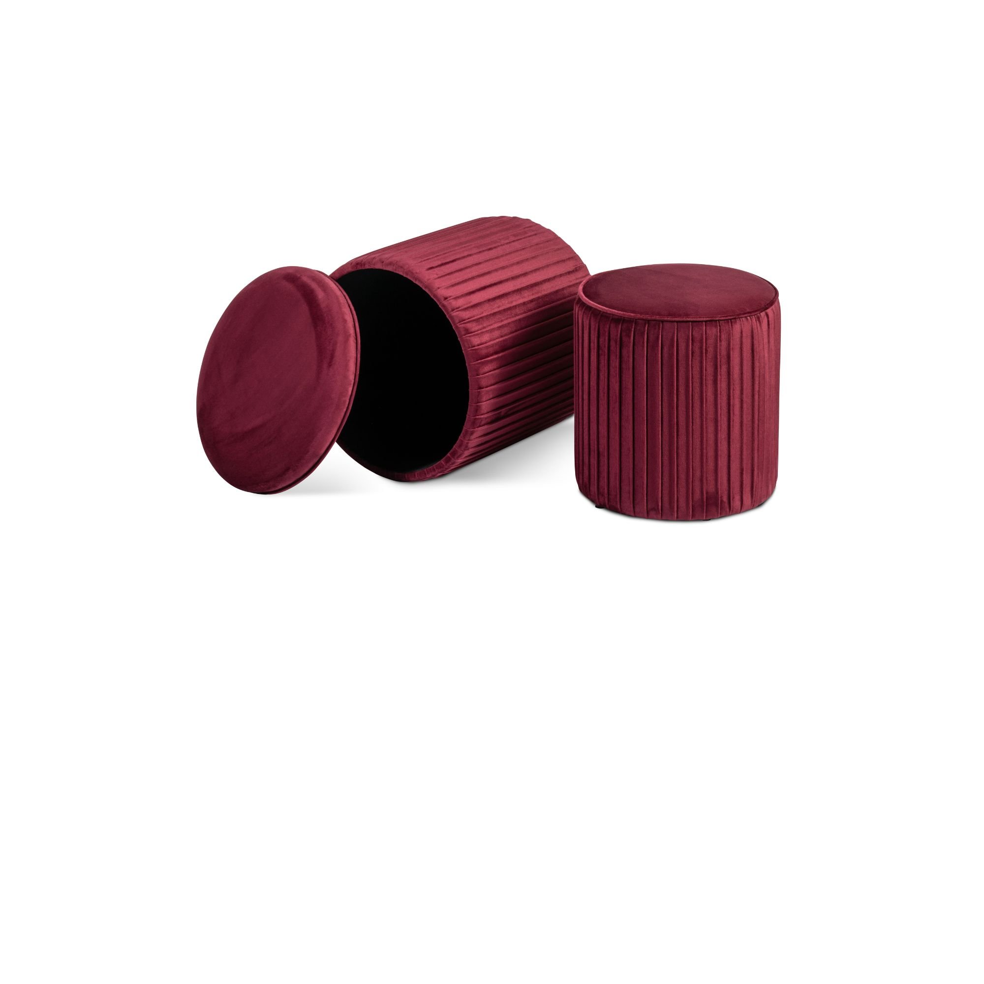 Set di 2 pouf Contenitori velluto <span>Tik Tak Vinaccia</span> - immagine 5