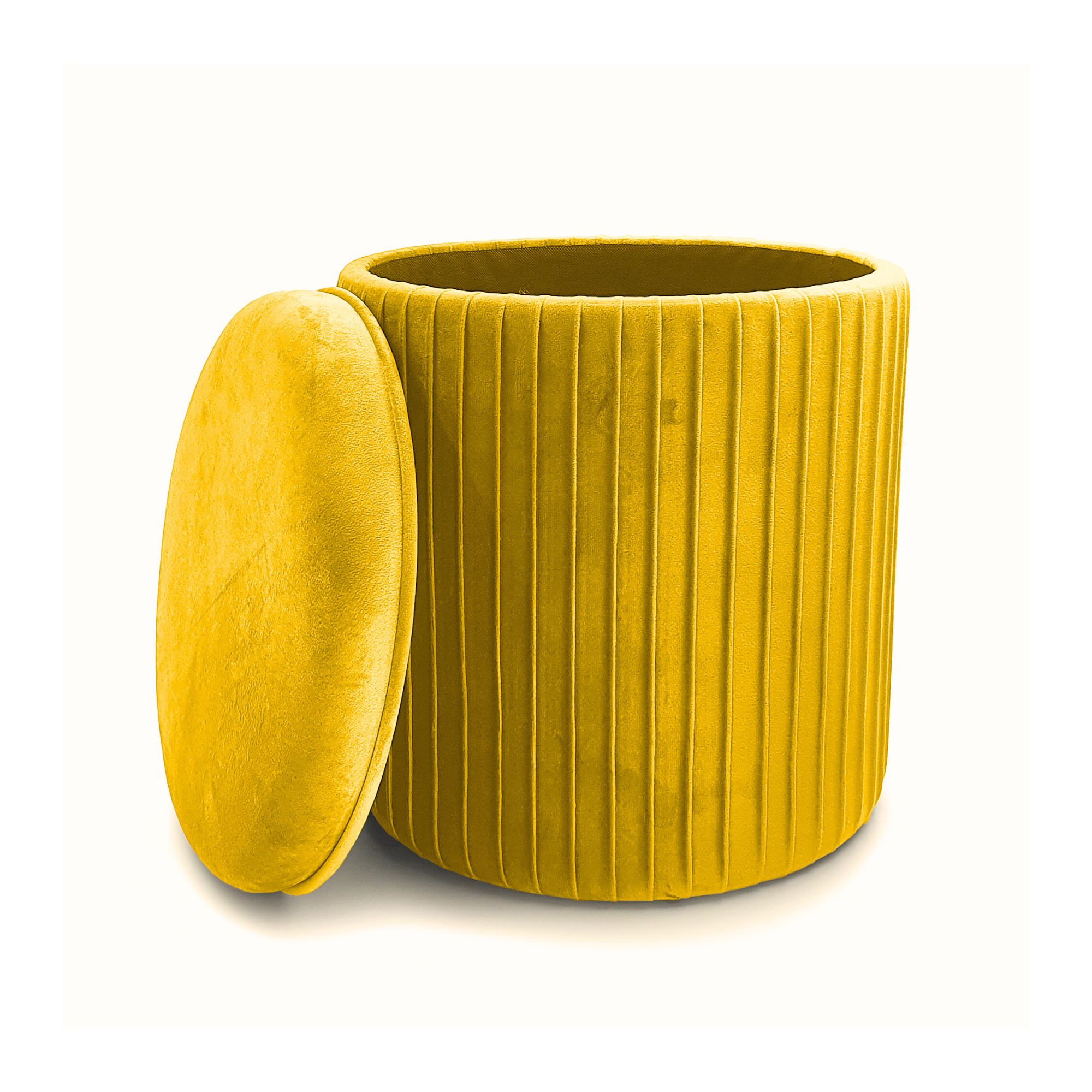 Set di 2 pouf Contenitori velluto Tik Tak Giallo - immagine 4