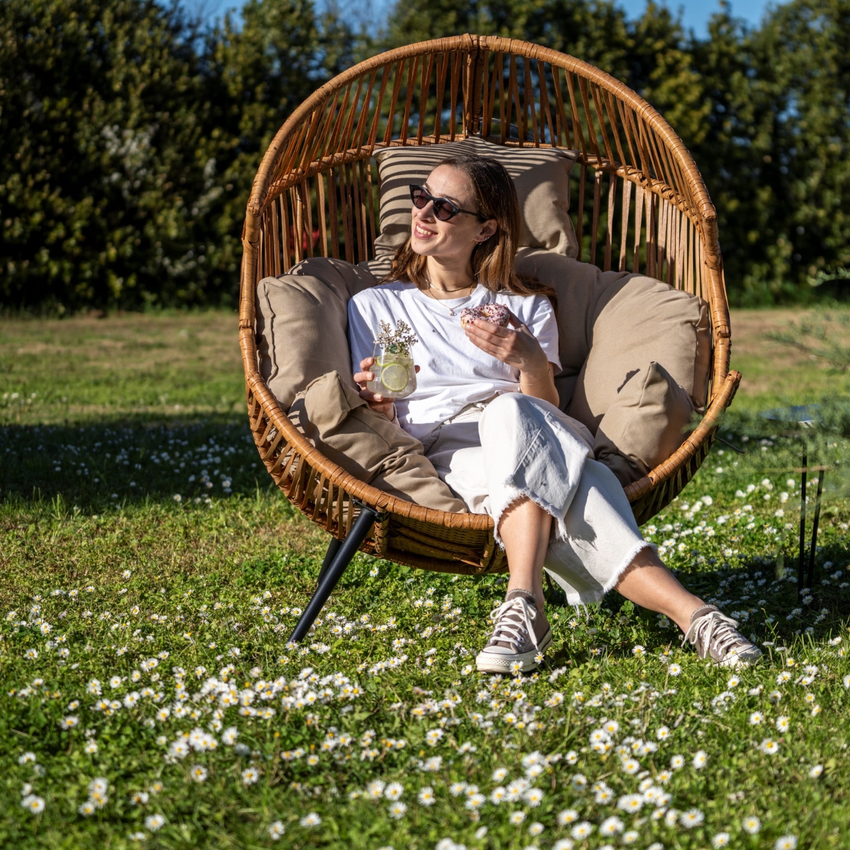 Poltrona da esterno effetto rattan Congo - immagine 2
