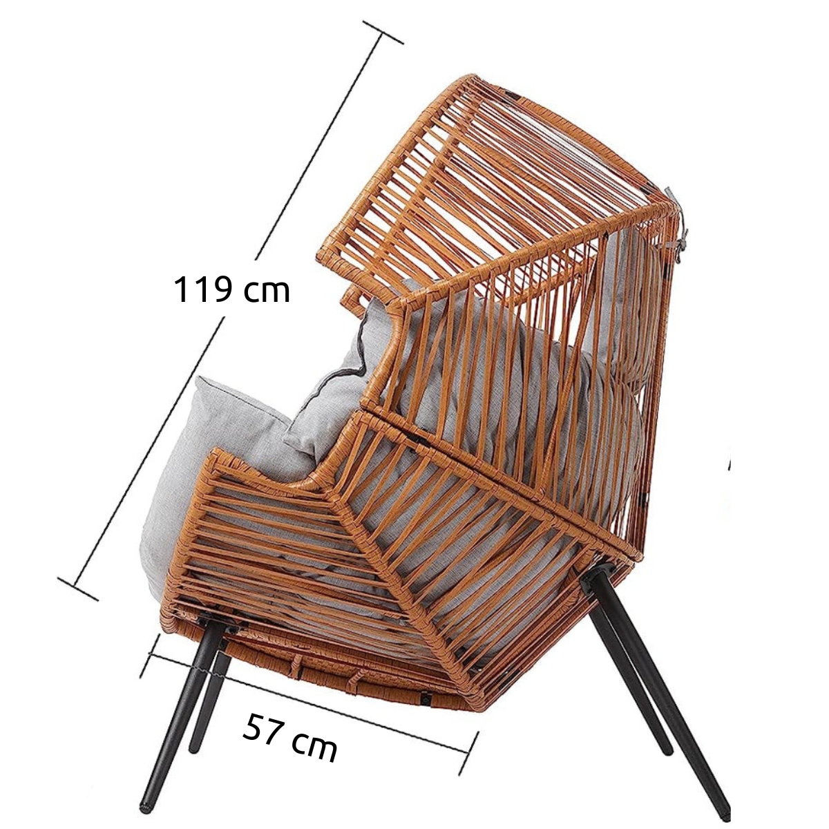 Poltrona da esterno effetto rattan Congo - immagine 10