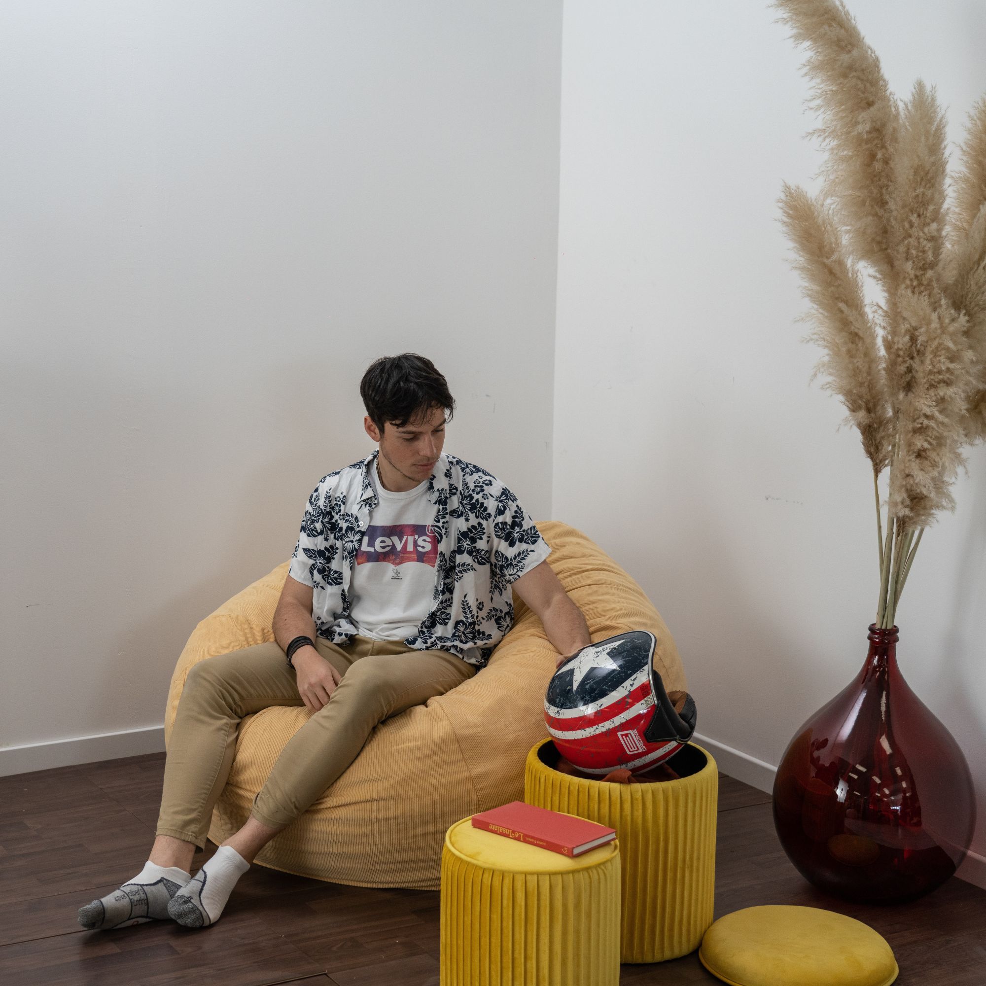 Pouf poltrona a sacco <span>Cocoon Giallo</span> - immagine 3