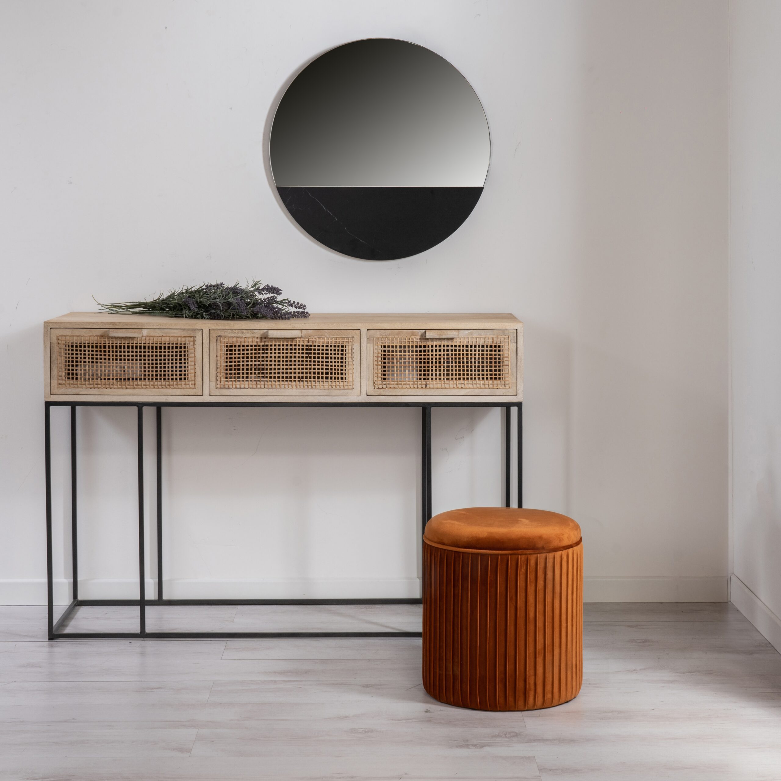 Set di 2 pouf Contenitori velluto Tik Tak Arancione - immagine 3