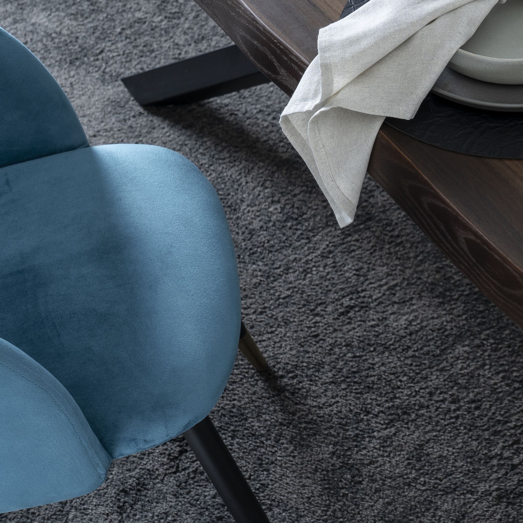 Sedia imbottita in velluto <span>Verde petrolio SOPHIA</span> - immagine 3