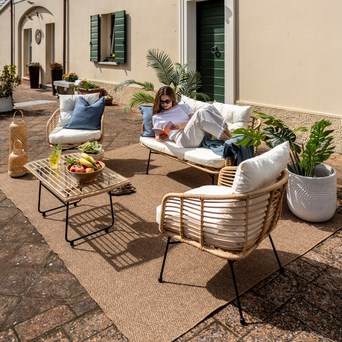 Set da esterno in rattan Kenya - immagine 4