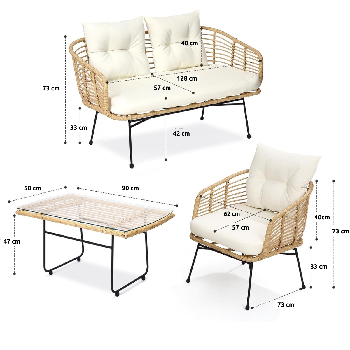 Set da esterno in rattan Kenya - immagine 8