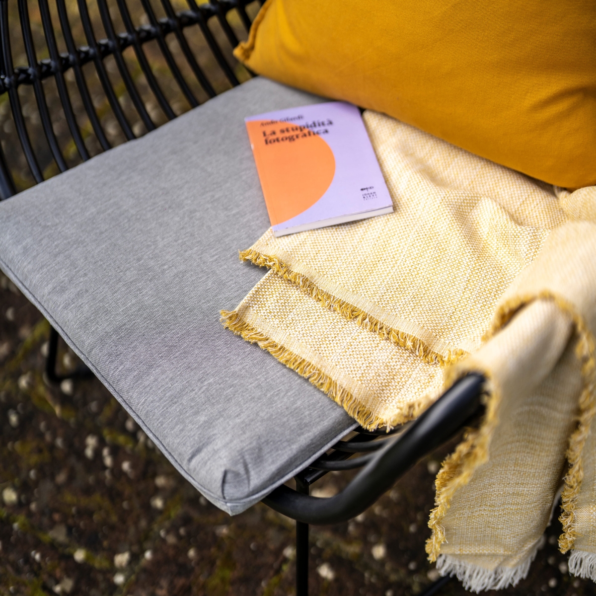 Set da esterno effetto vimini nero Juba - immagine 6