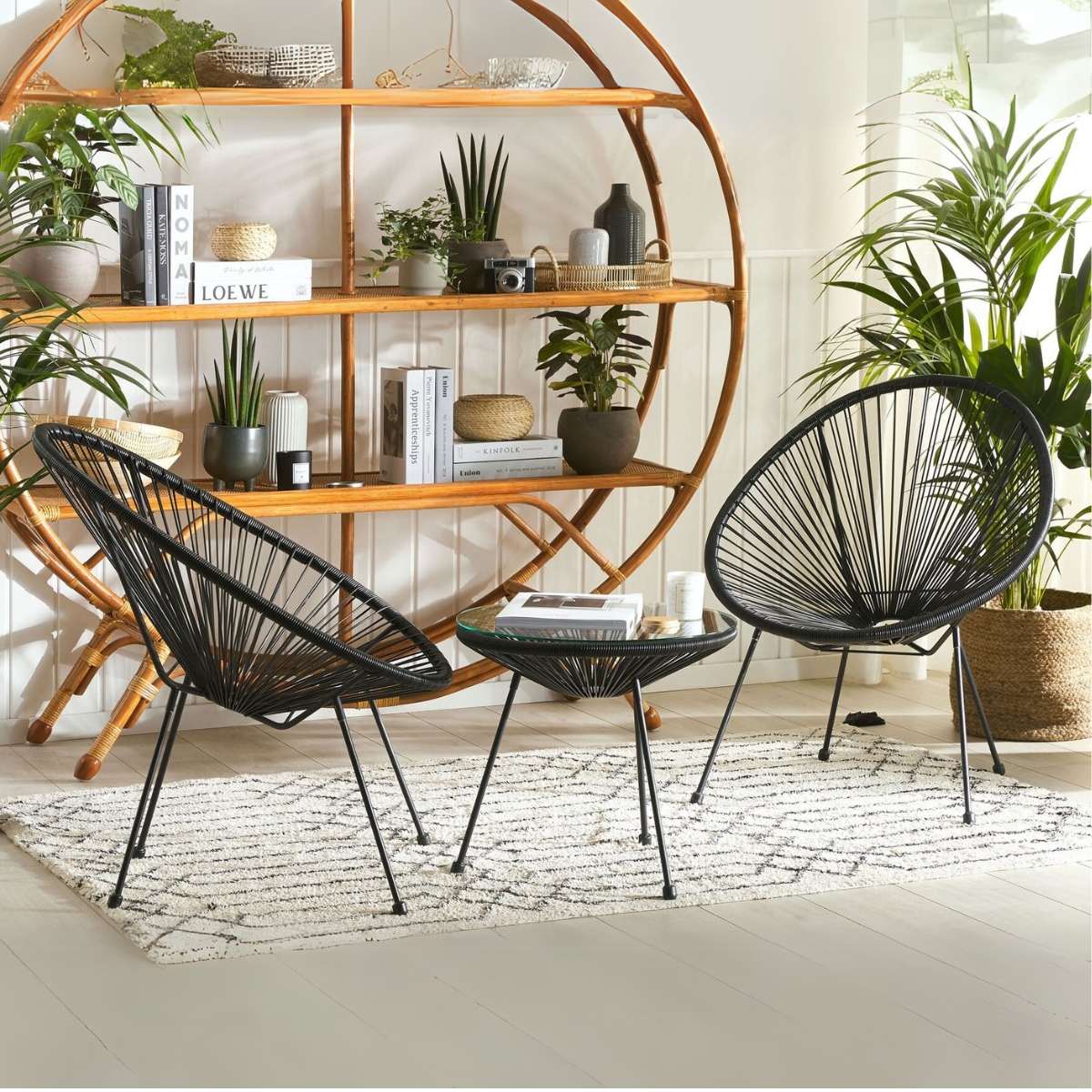 Set da esterno effetto vimini nero Praia - immagine 3