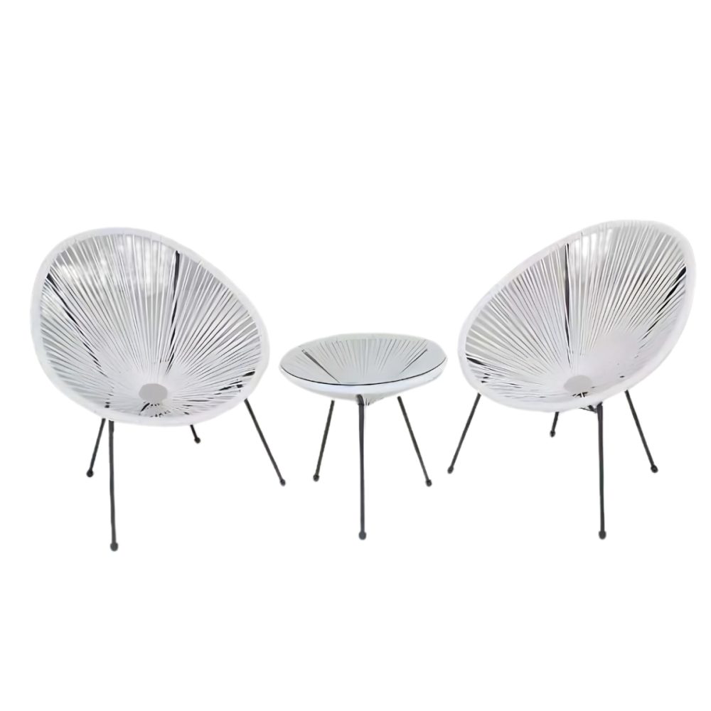 Set da esterno effetto vimini bianco Praia