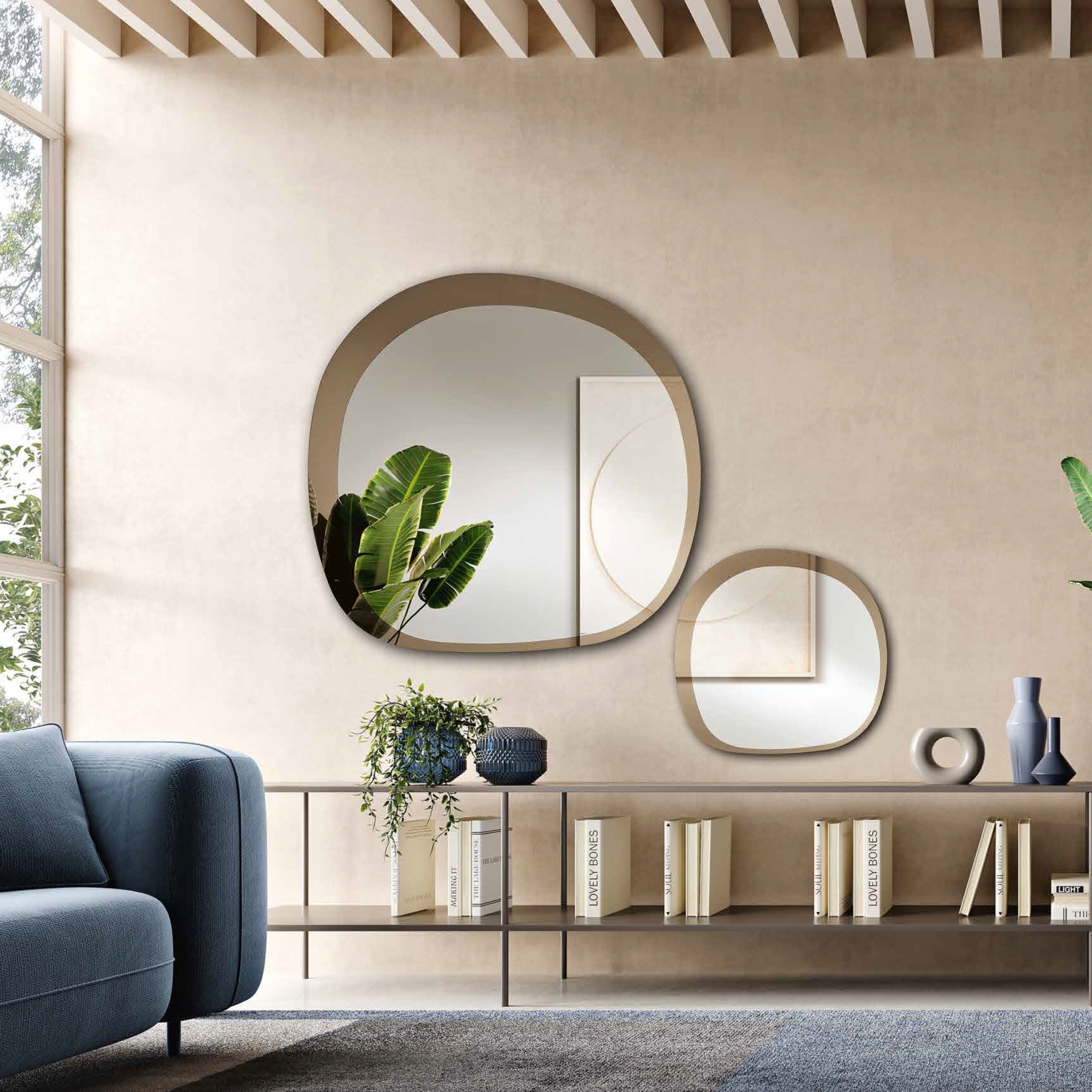 Specchio irregolare con cornice 88 cm <span>Fumè ILLUSIO</span> - immagine 2