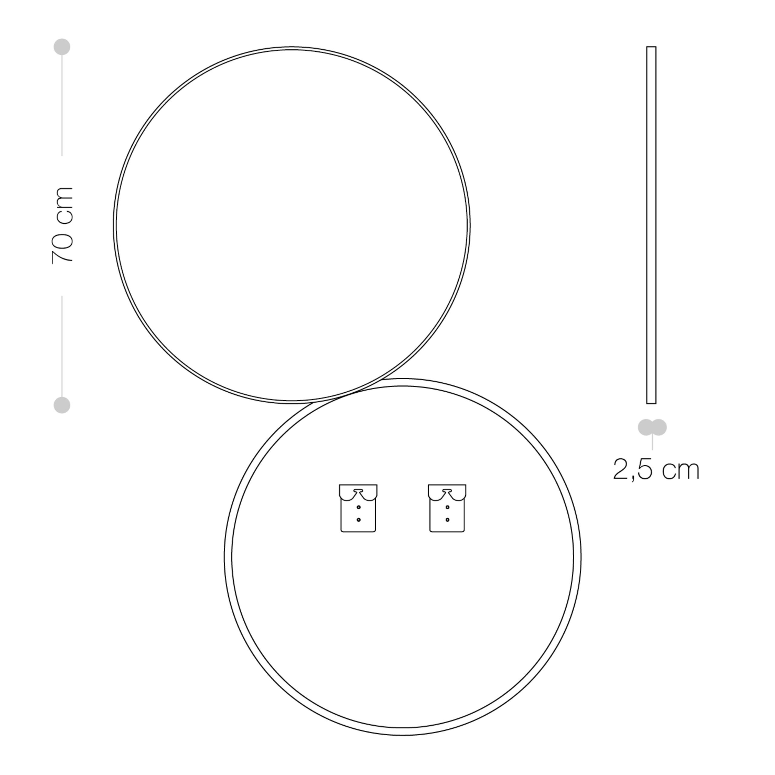 Specchio Tondo 70 cm Diametro oro BELLA - immagine 6