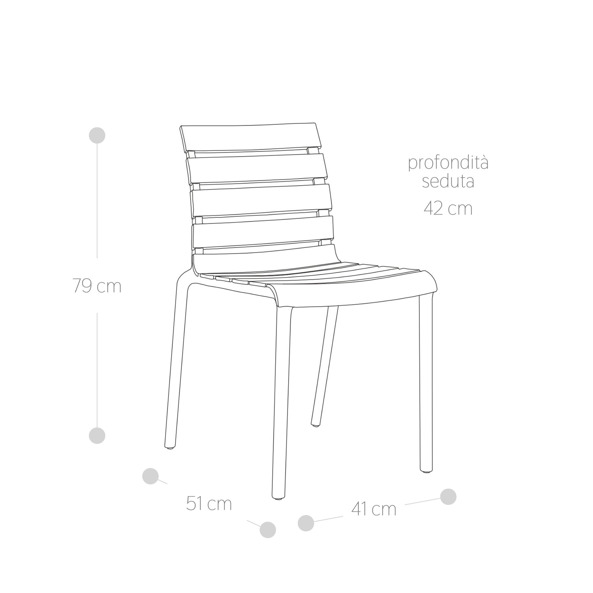 Sedia da esterno impilabile <span>Terracotta ZOE</span> - immagine 9