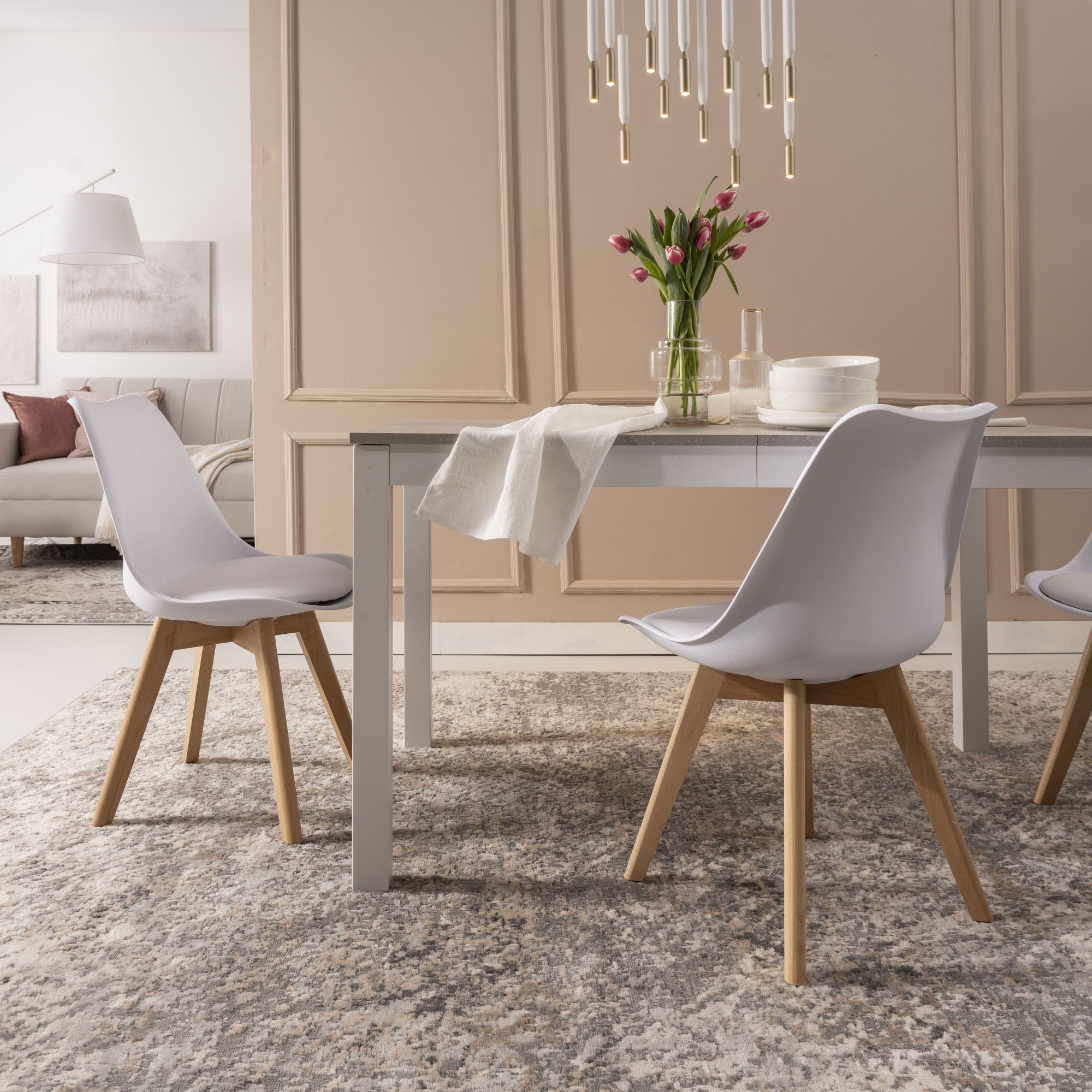 Sedia da Pranzo con cuscino <span>DENERIS Bianco</span> - immagine 4