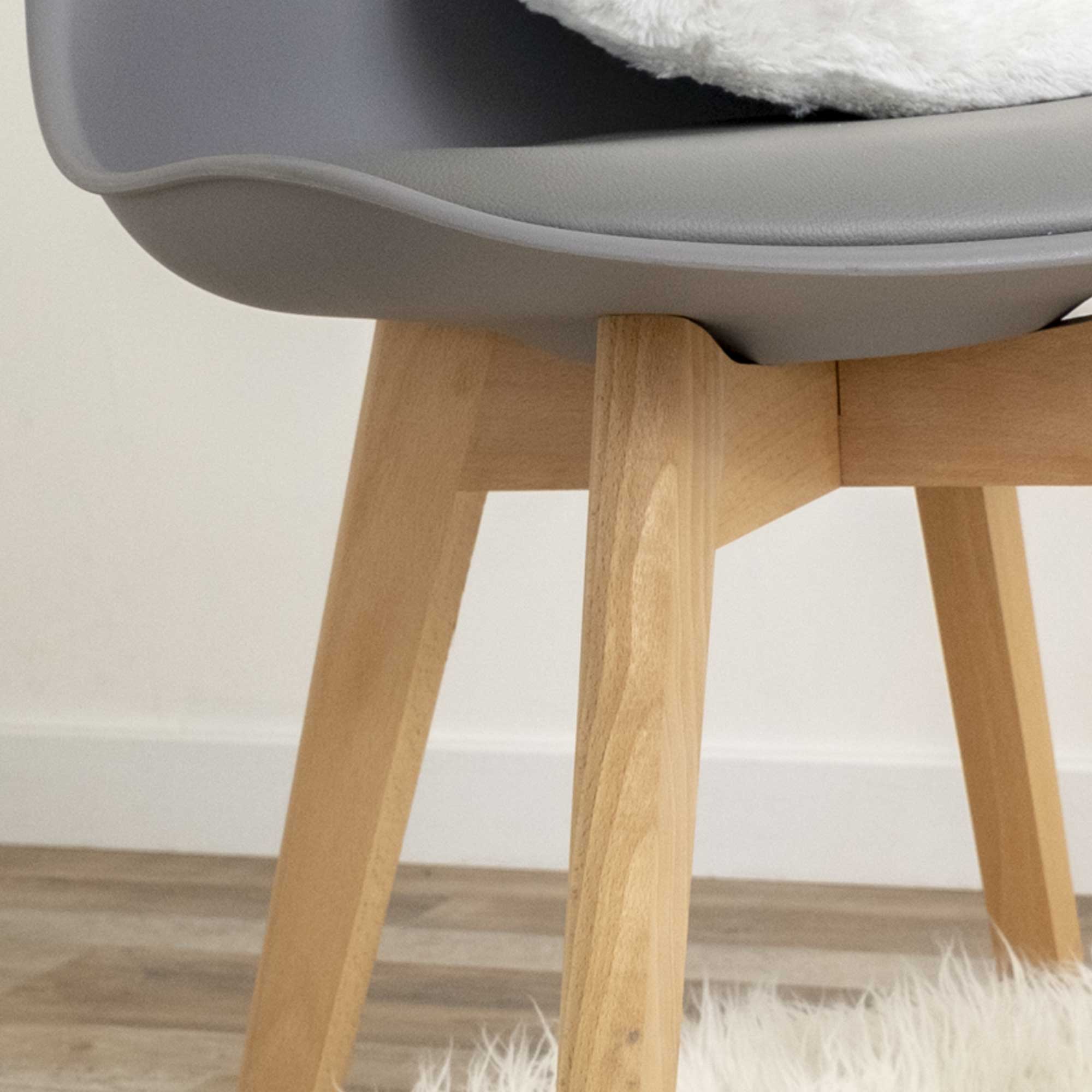 Sedia da Pranzo con cuscino <span>DENERIS Grigio</span> - immagine 3