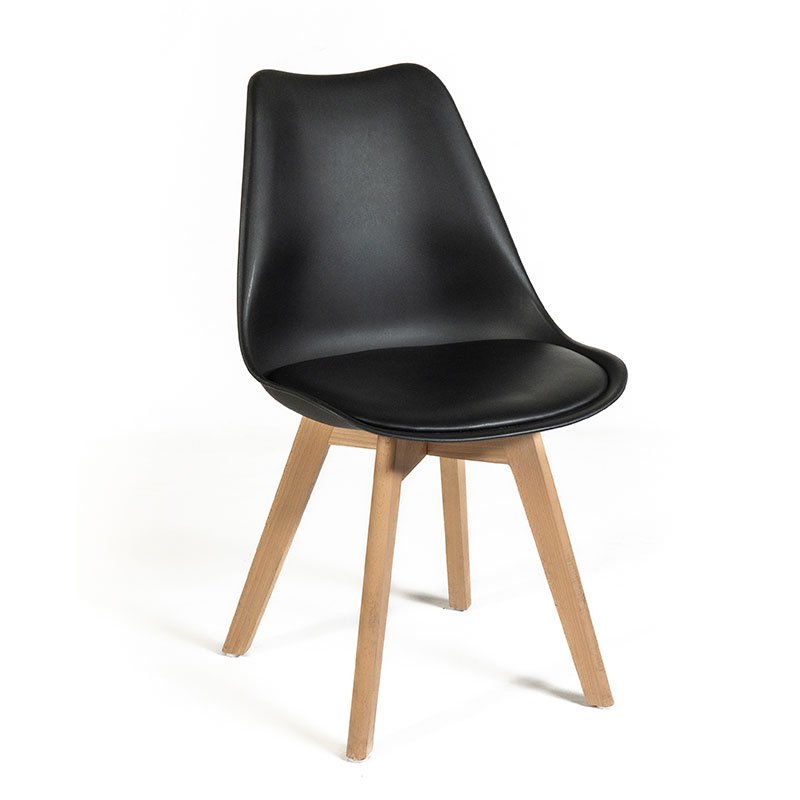 Sedia da Pranzo con cuscino <span>DENERIS Nero</span>