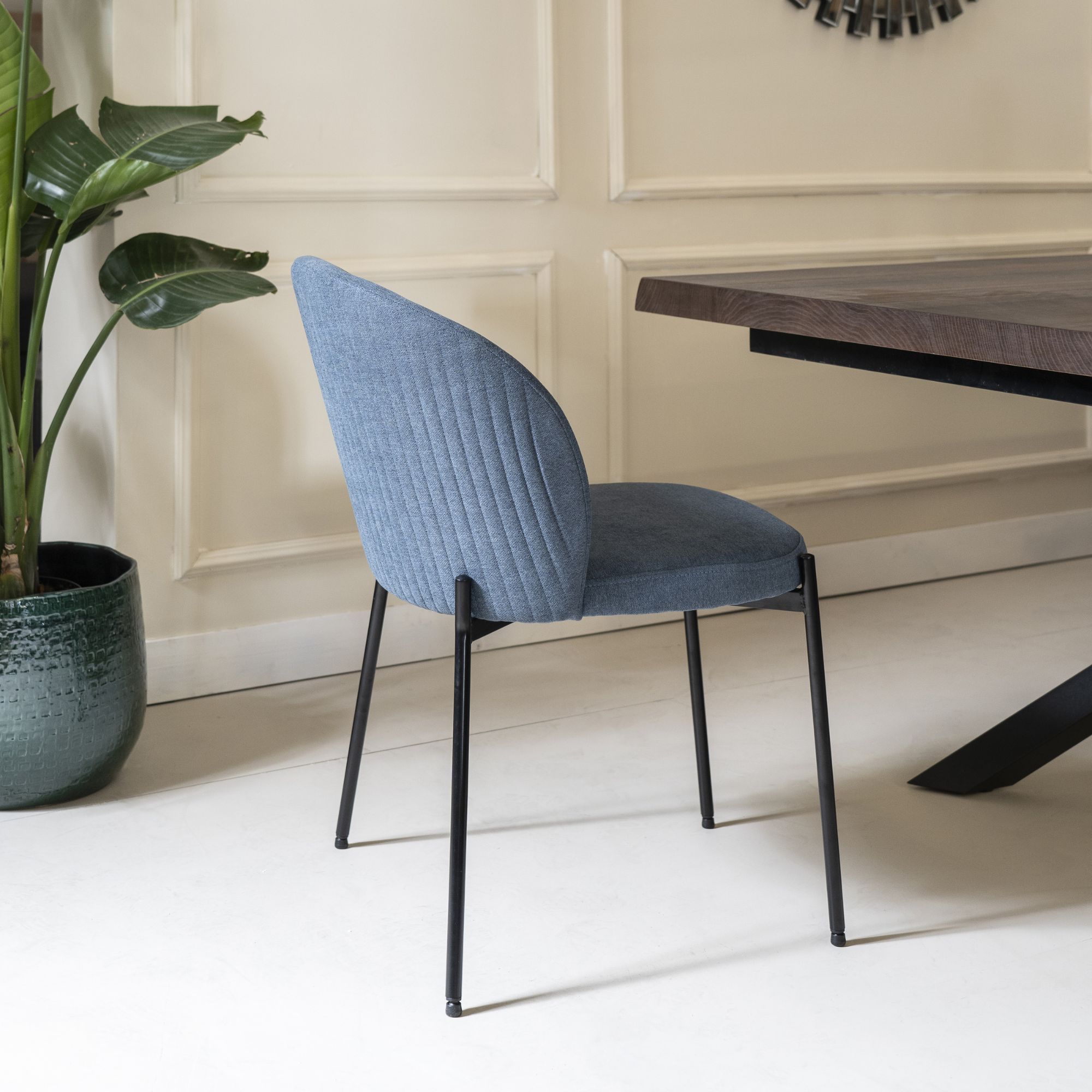 Sedia di velluto imbottita <span>Blu DALIKA</span> - immagine 5