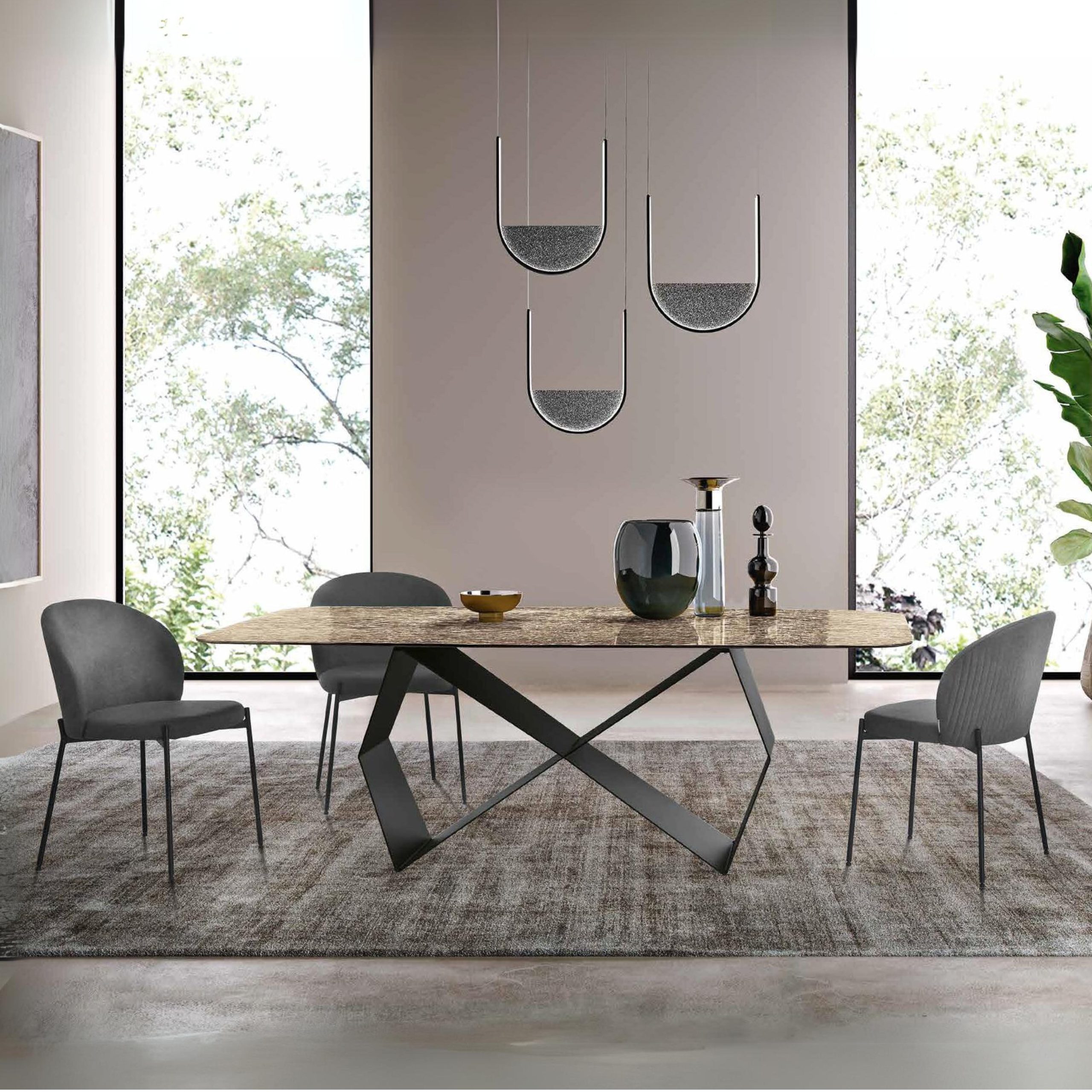 Sedia di velluto imbottita <span>Antracite DALIKA</span> - immagine 2