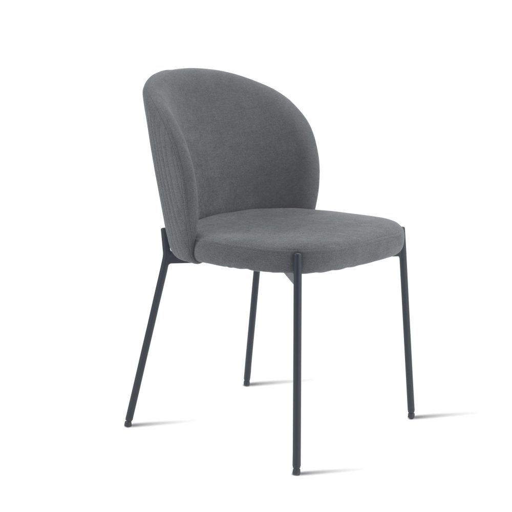 Sedia di velluto imbottita <span>Antracite DALIKA</span>