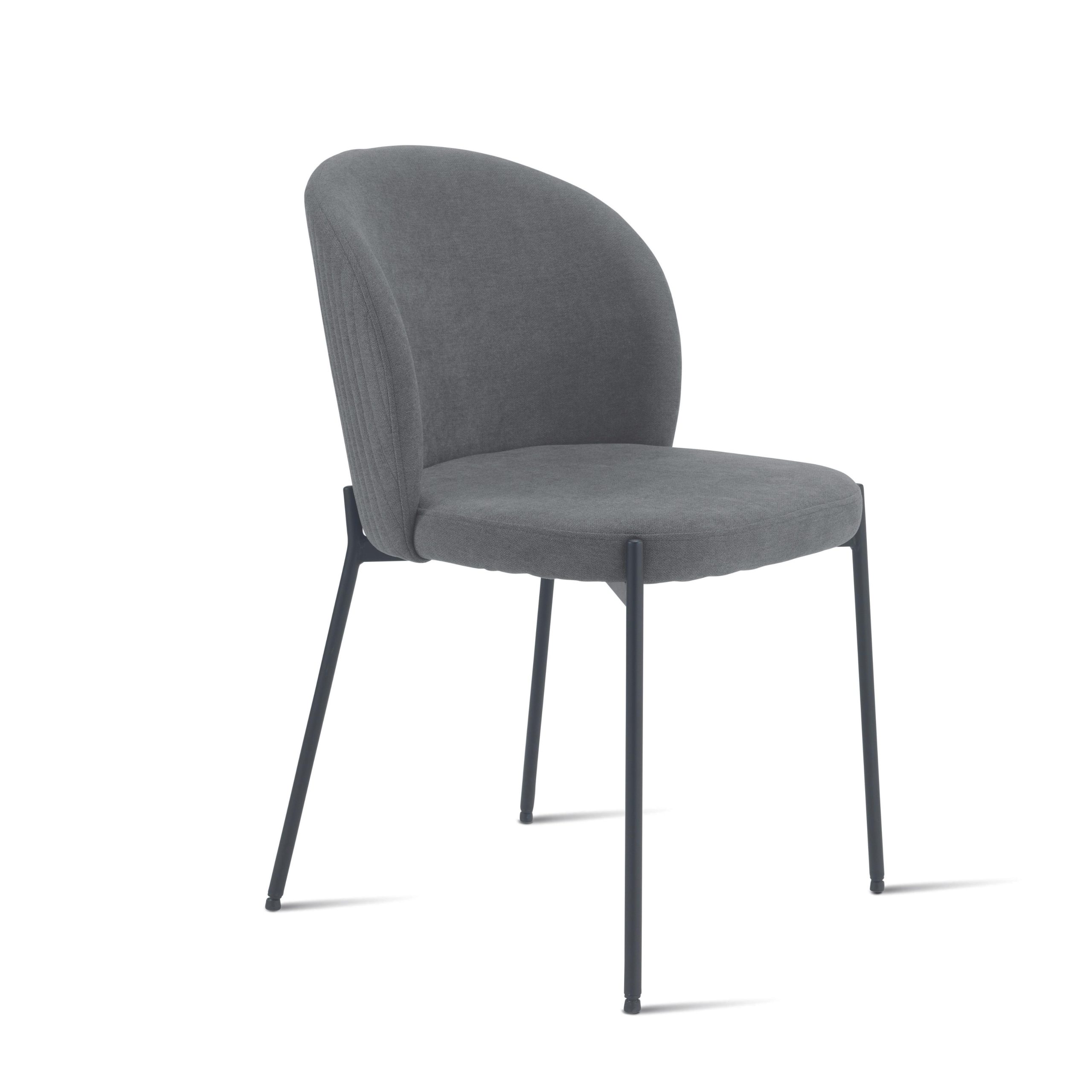 Sedia di velluto imbottita <span>Antracite DALIKA</span>