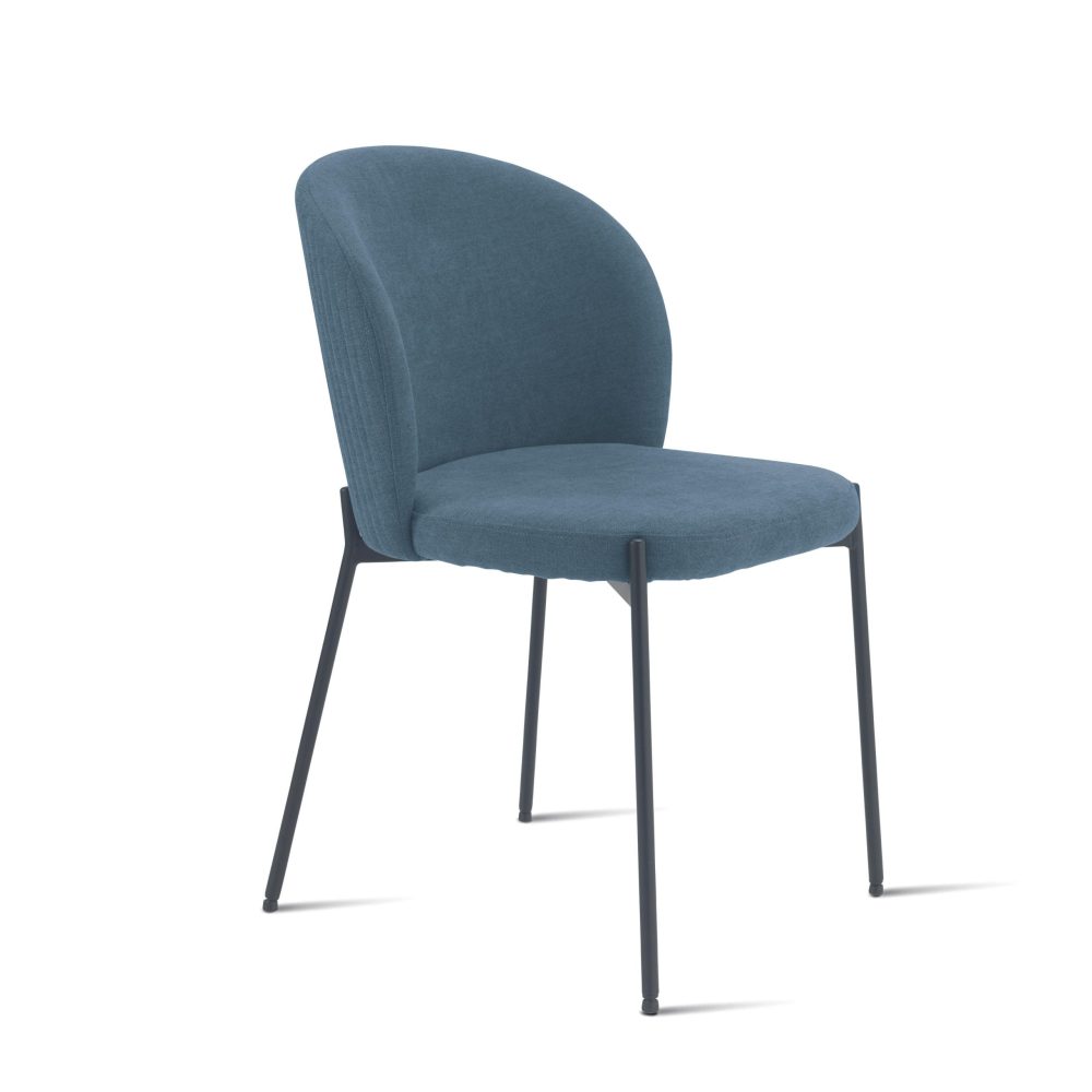 Sedia di velluto imbottita <span>Blu DALIKA</span>