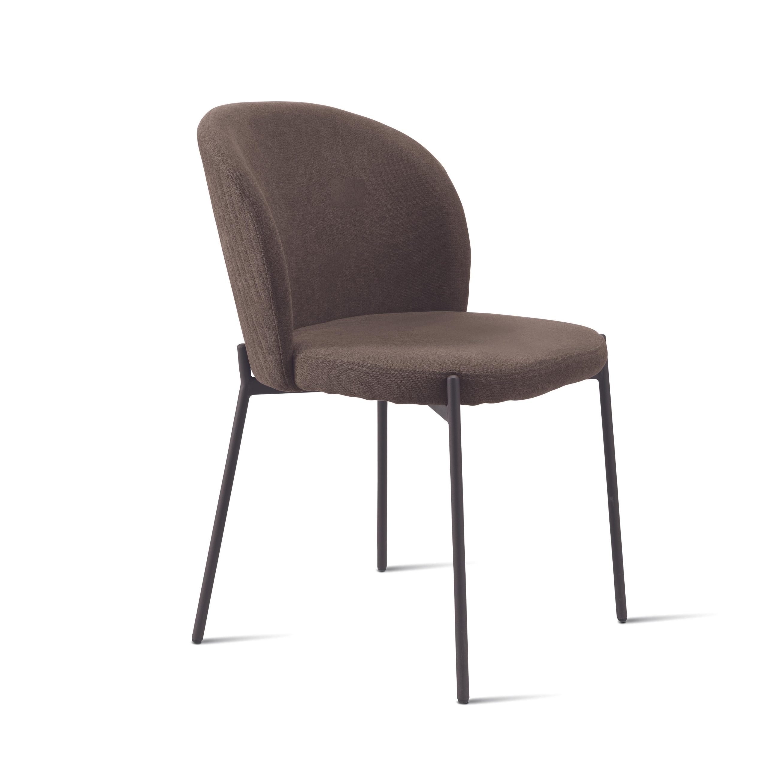 Sedia di velluto imbottita <span>Marrone DALIKA</span>