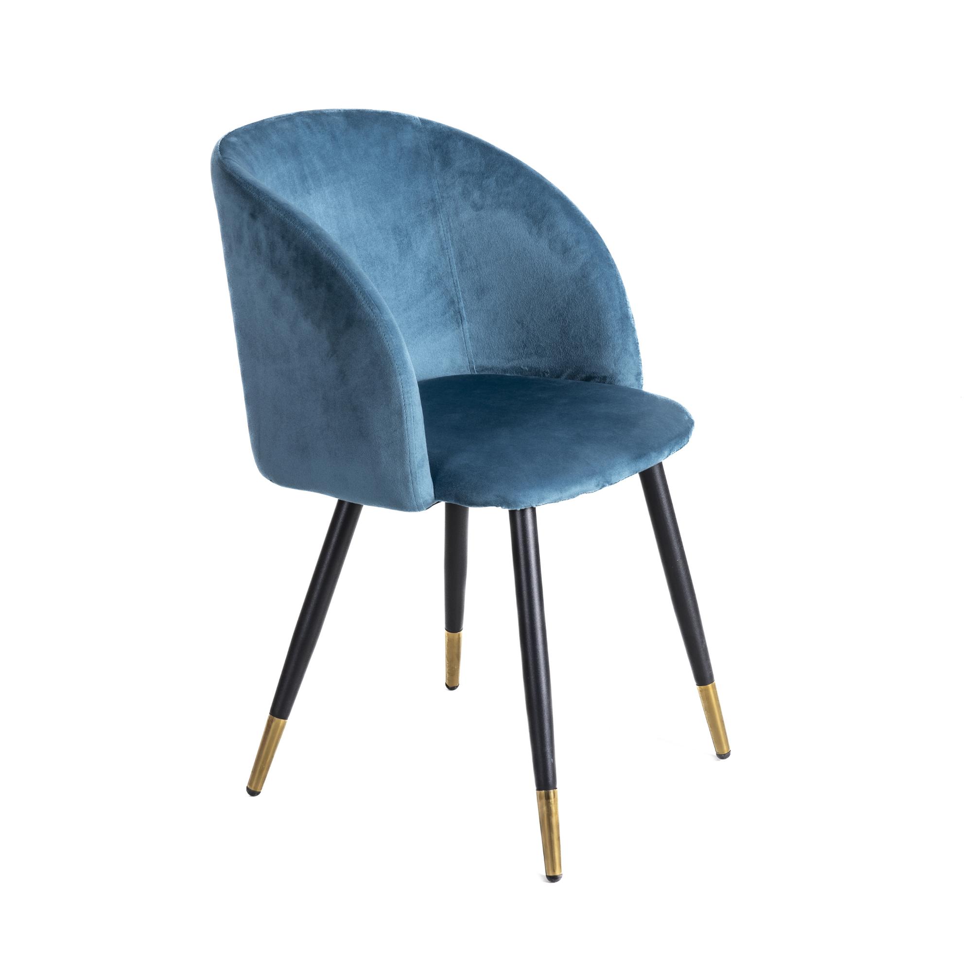 Sedia imbottita in velluto <span>Verde petrolio e oro SOPHIA</span> - immagine 4