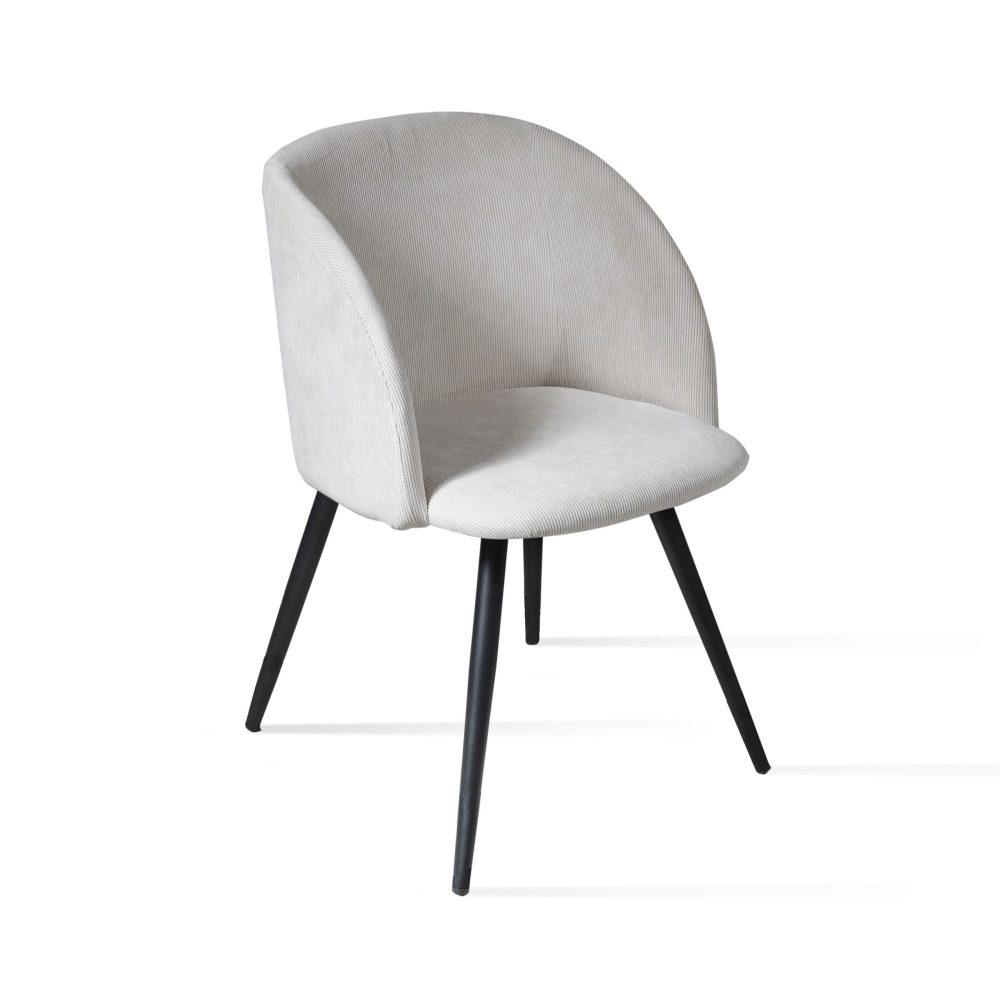 Sedia imbottita in tessuto a coste<span> GREIGE SOPHIA</span>