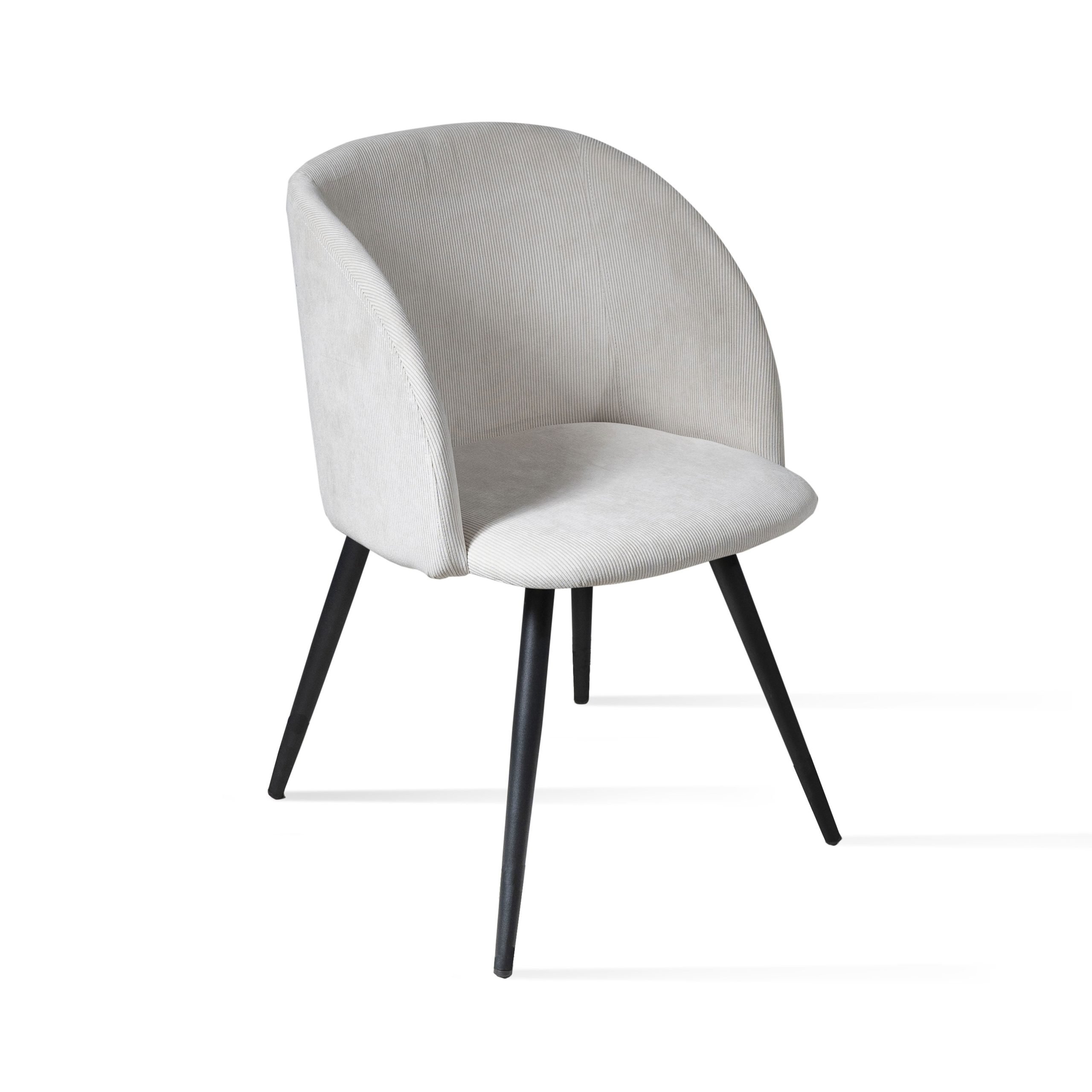 Sedia imbottita in tessuto a coste<span> GREIGE SOPHIA</span>