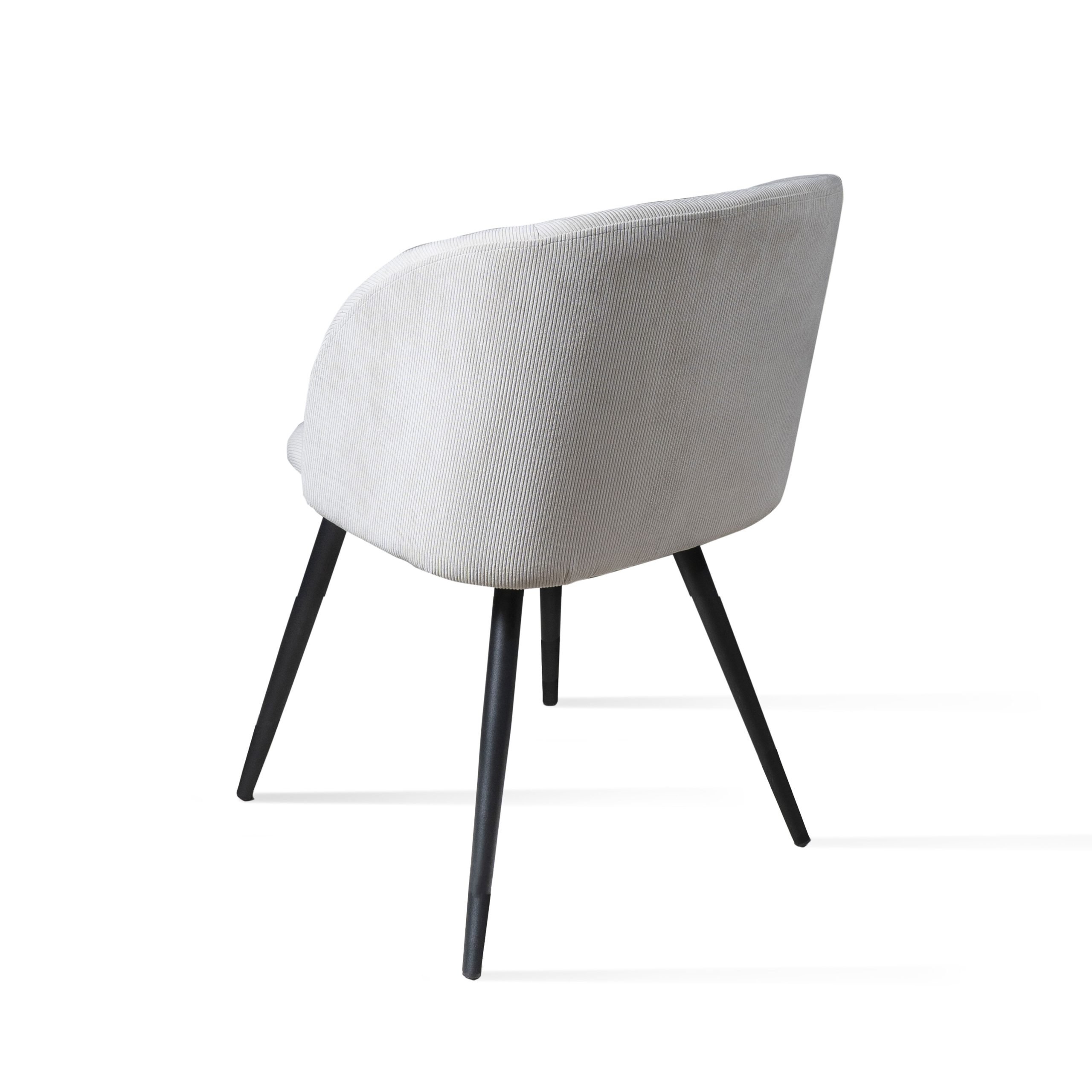 Sedia imbottita in tessuto a coste<span> GREIGE SOPHIA</span> - immagine 5