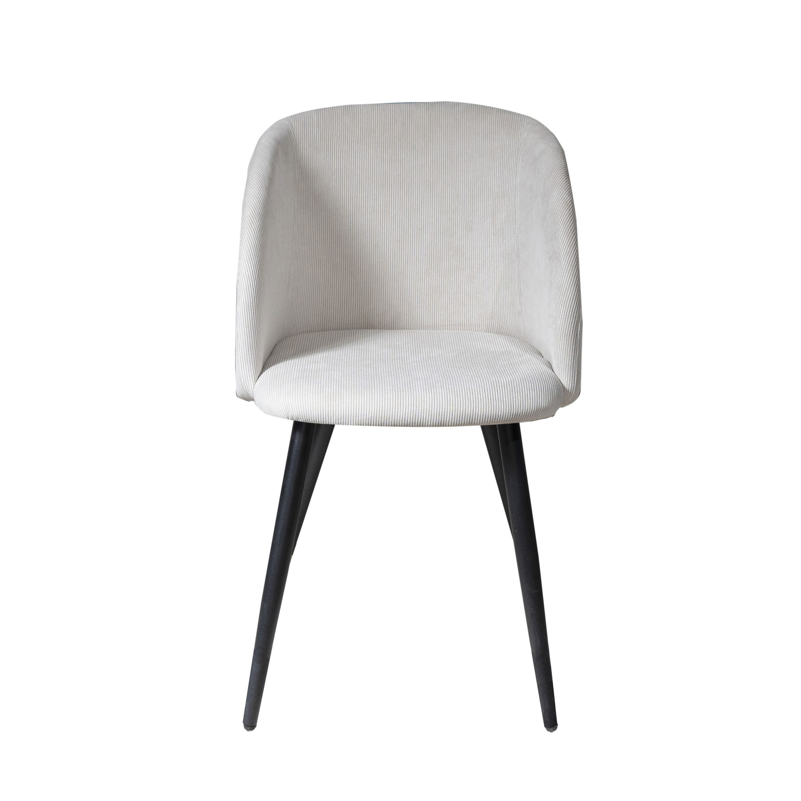 Sedia imbottita in tessuto a coste<span> GREIGE SOPHIA</span> - immagine 6