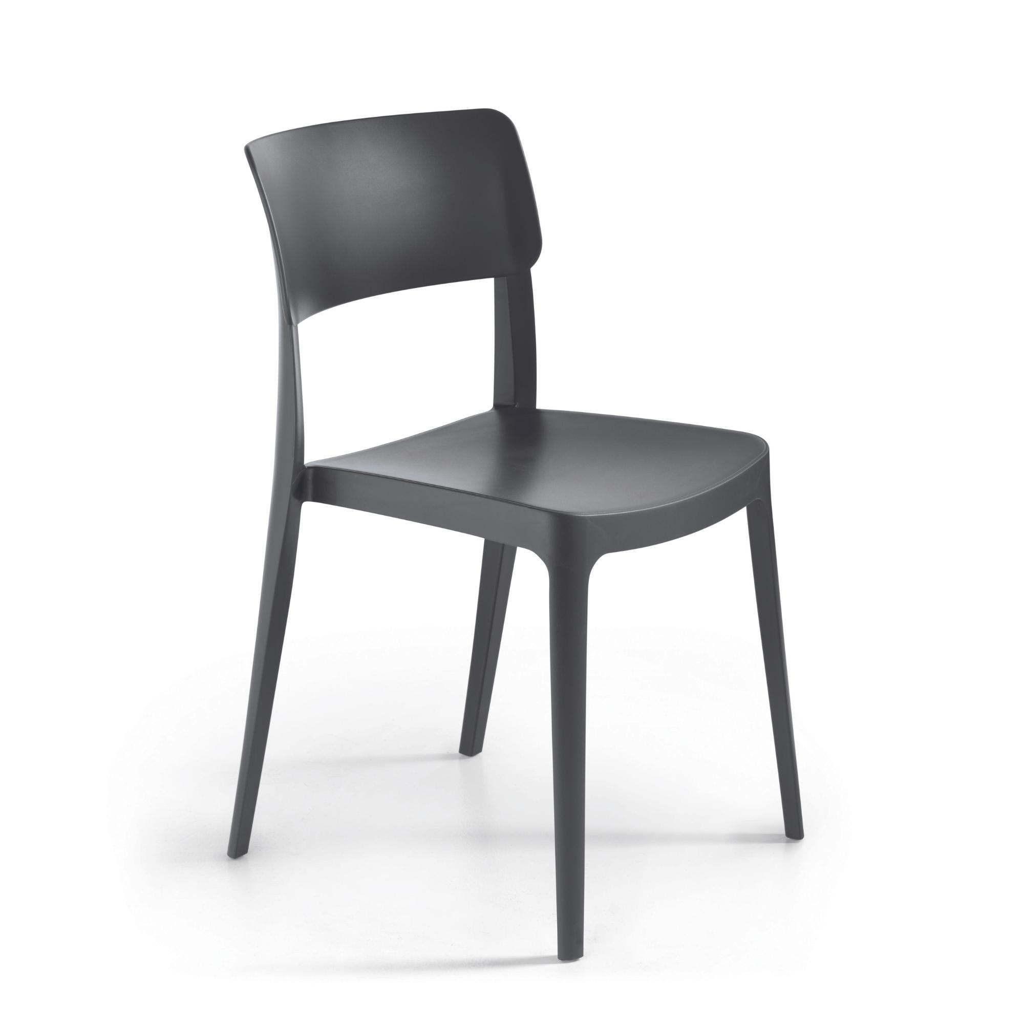Sedia impilabile in polipropilene <span>Antracite RUNA</span>