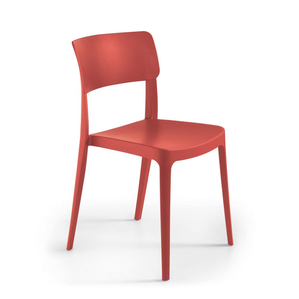 Sedia impilabile in polipropilene <span>Rosso RUNA</span>