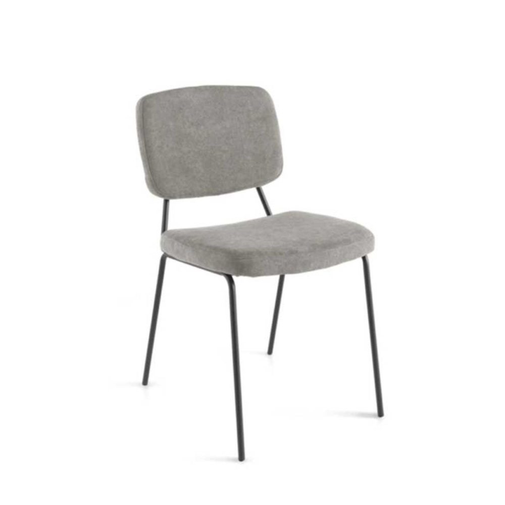 Sedia in tessuto imbottito<span>SONIA GRIGIO CHIARO</span>