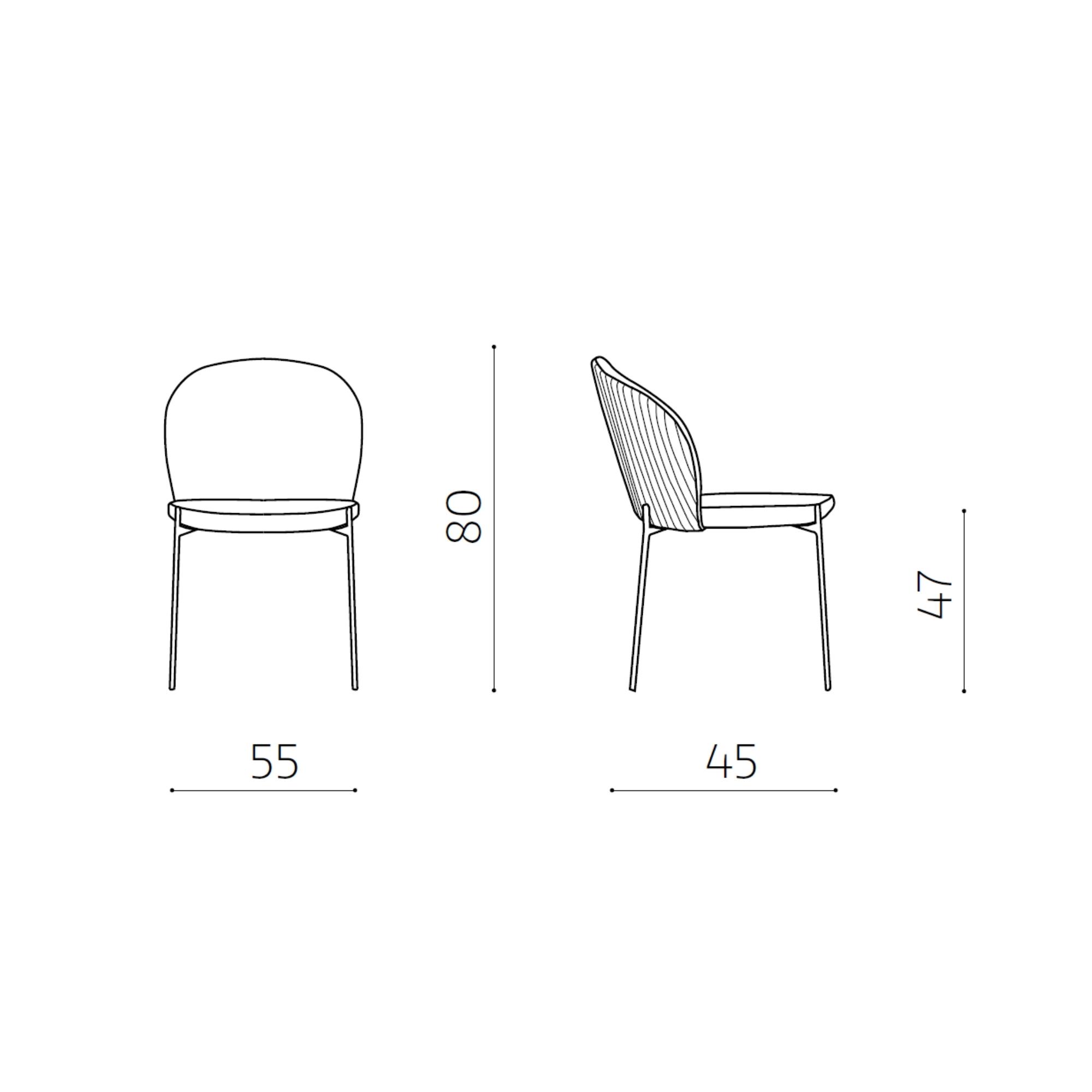 Sedia in velluto con gambe oro <span>Grigio ERIKA</span> - immagine 6