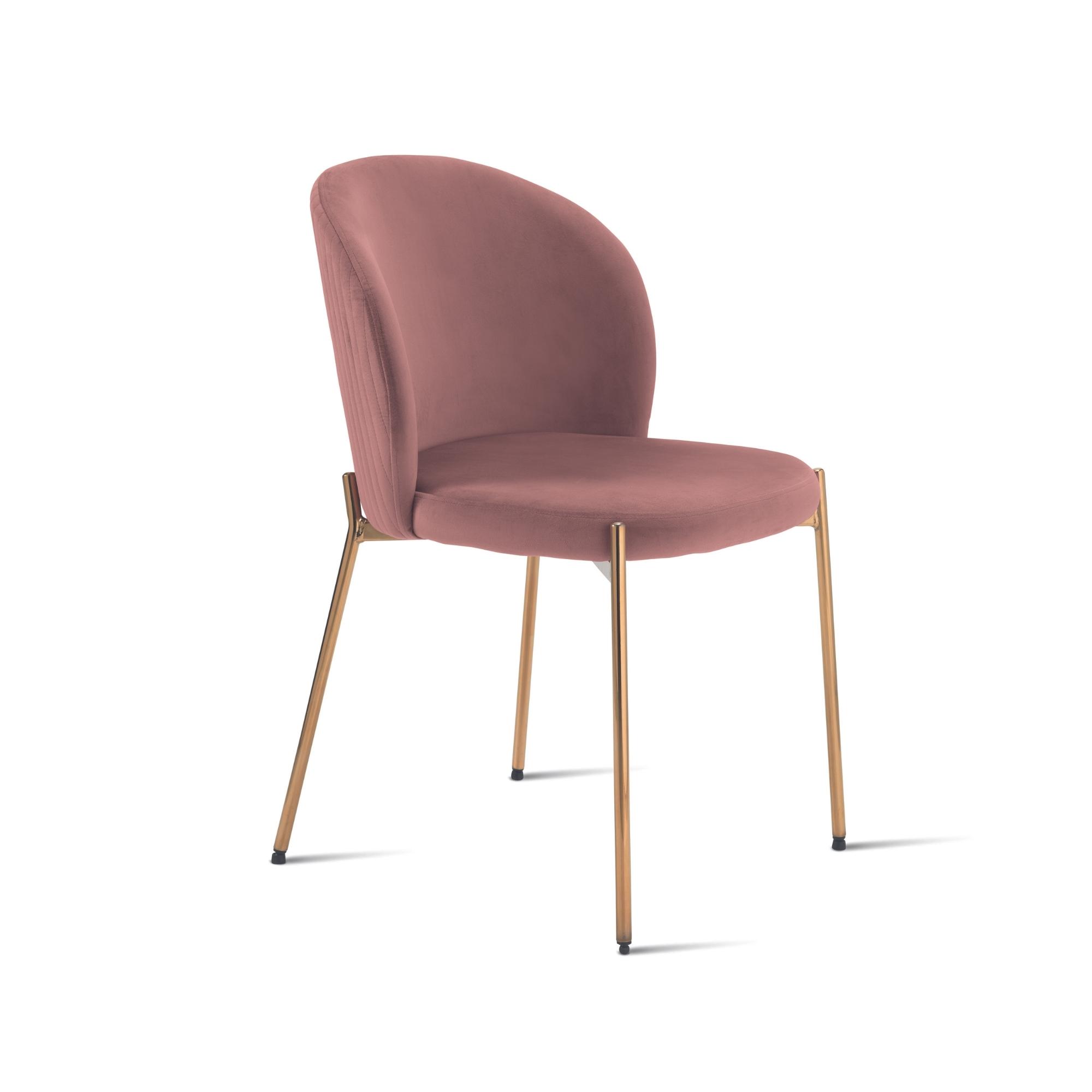 Sedia in velluto con gambe oro<span>Cipria ERIKA</span>