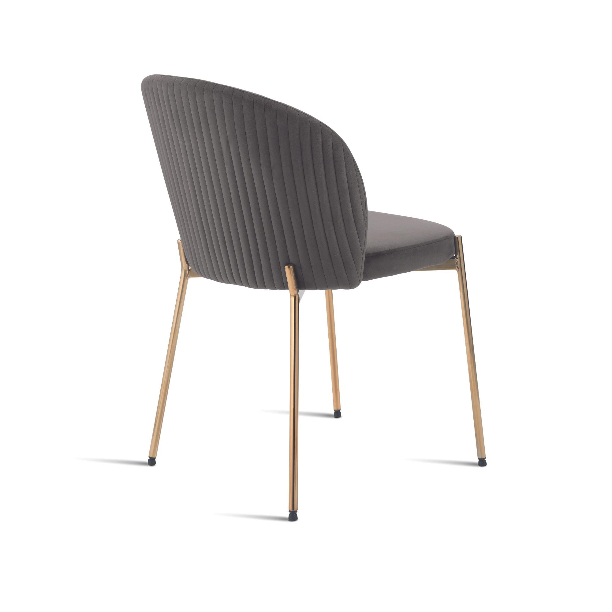 Sedia in velluto con gambe oro <span>Grigio ERIKA</span> - immagine 4