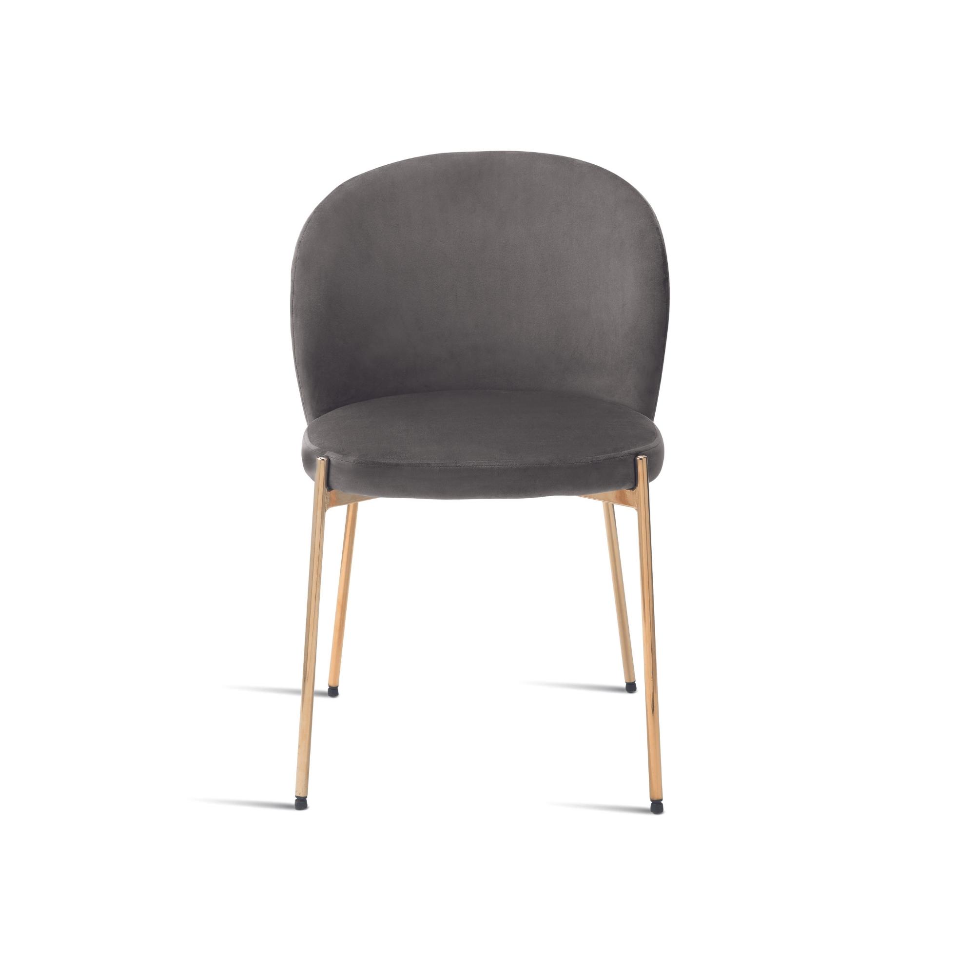 Sedia in velluto con gambe oro <span>Grigio ERIKA</span> - immagine 2