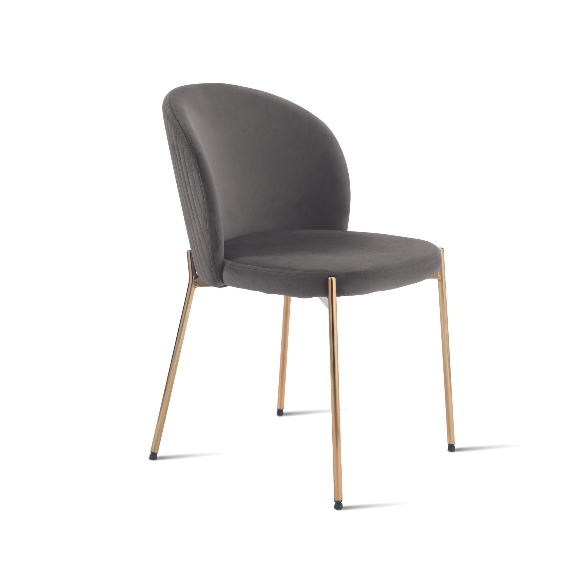 Sedia in velluto con gambe oro <span>Grigio ERIKA</span>