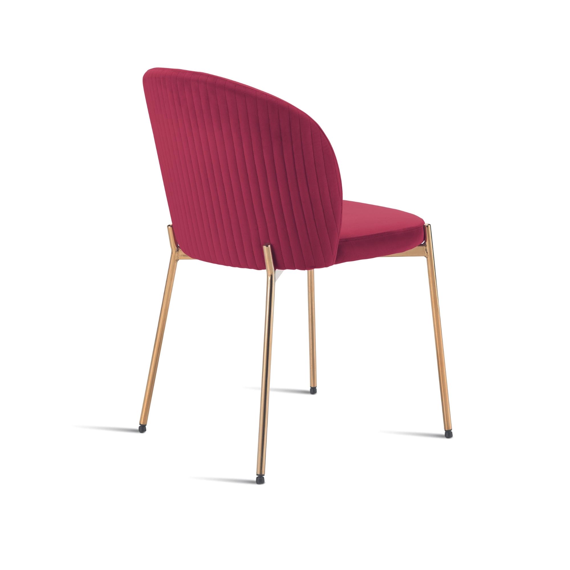 Sedia in velluto con gambe oro <span>Rosso ERIKA</span> - immagine 4