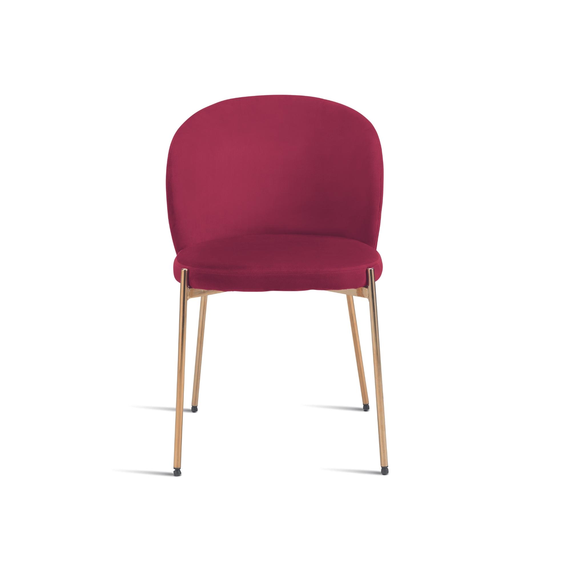 Sedia in velluto con gambe oro <span>Rosso ERIKA</span> - immagine 2