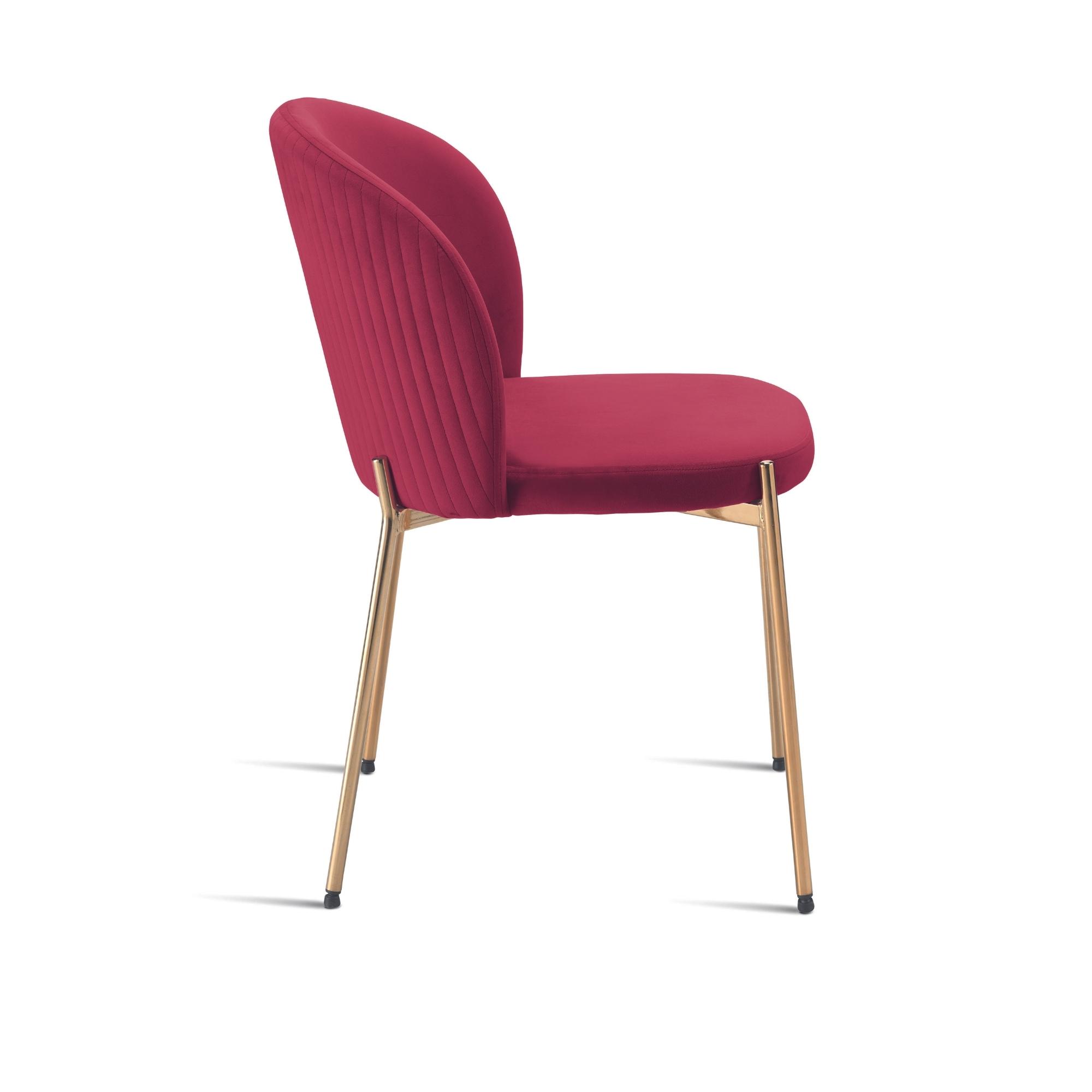 Sedia in velluto con gambe oro <span>Rosso ERIKA</span> - immagine 3