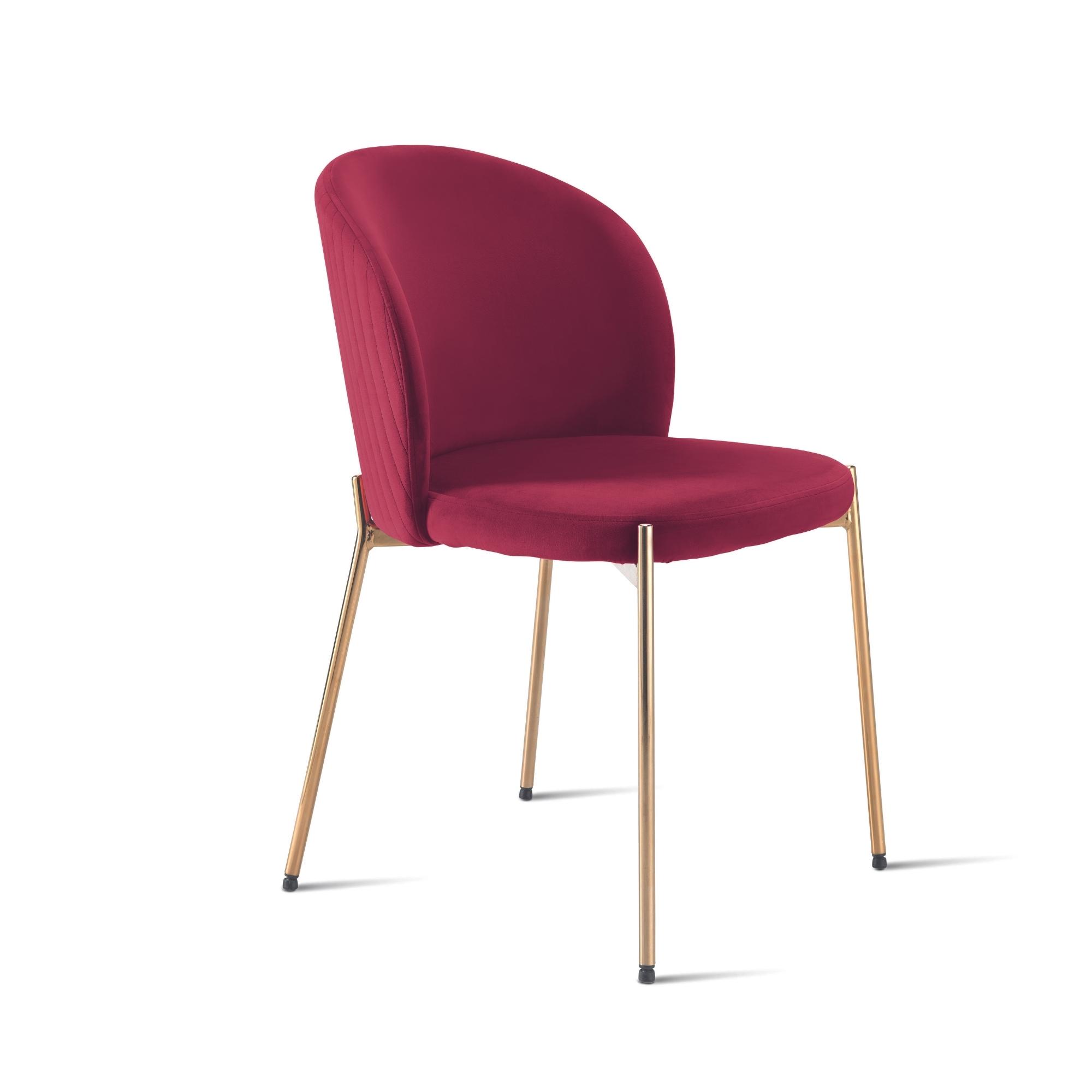 Sedia in velluto con gambe oro <span>Rosso ERIKA</span>