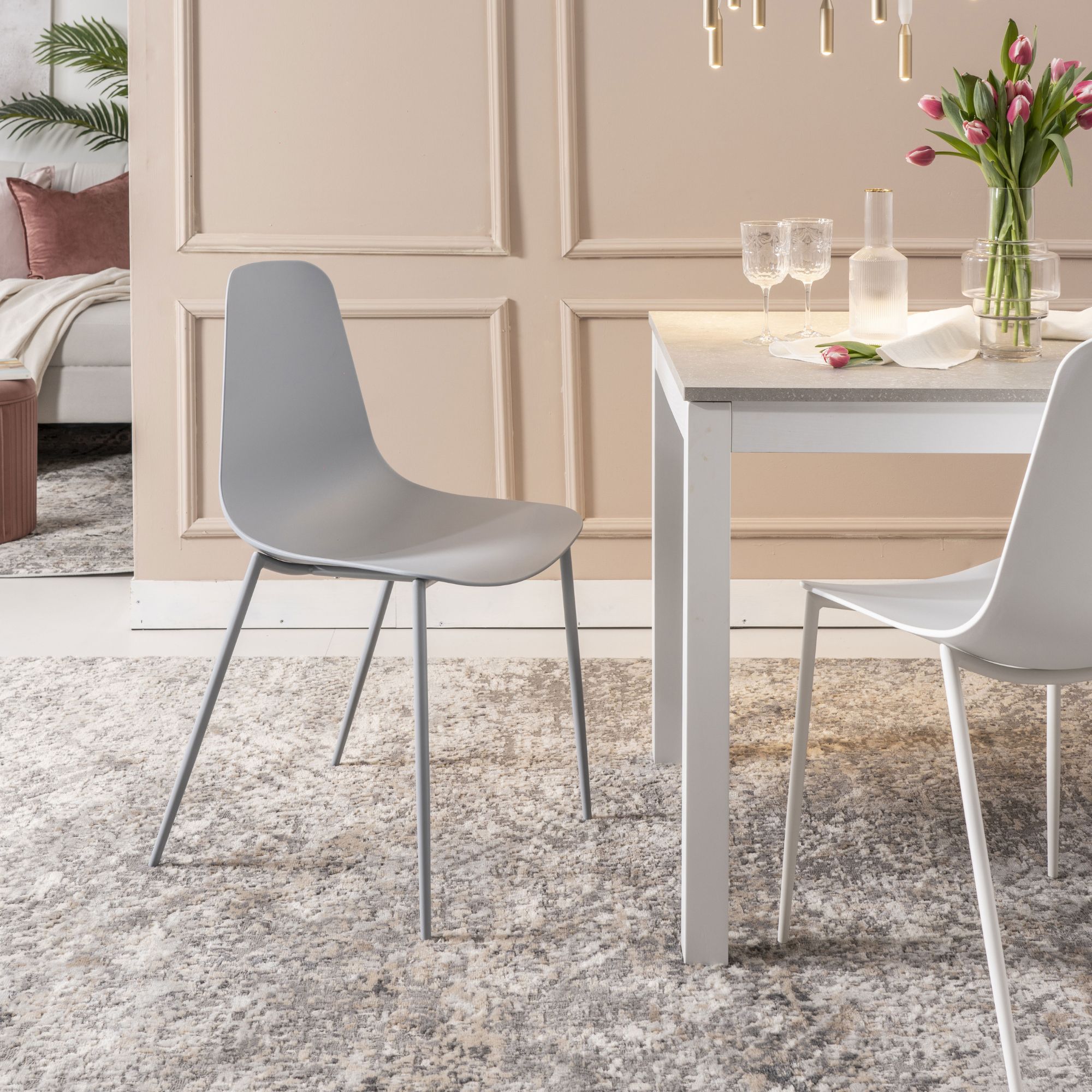 Sedia polipropilene e metallo <span>Grigio chiaro LANA</span> - immagine 5