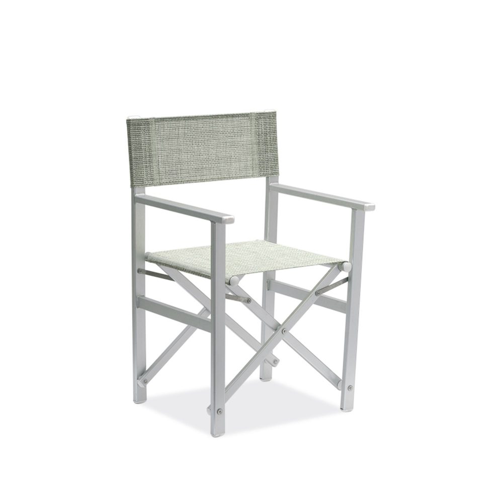 Sedia da regista in alluminio Silver KEOS